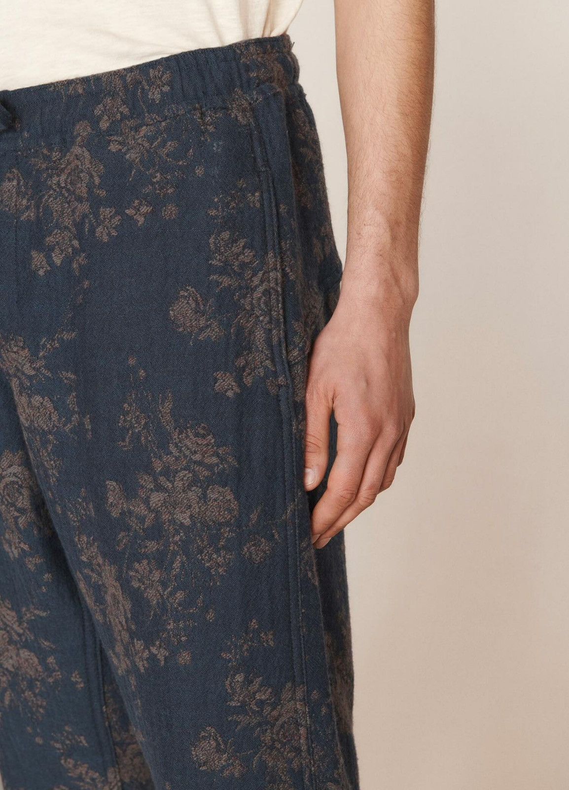YMC !DS! SS23 YMC Alva Floral Navy Wool Casula Pants Size US 34 / EU 50 - 9 Thumbnail