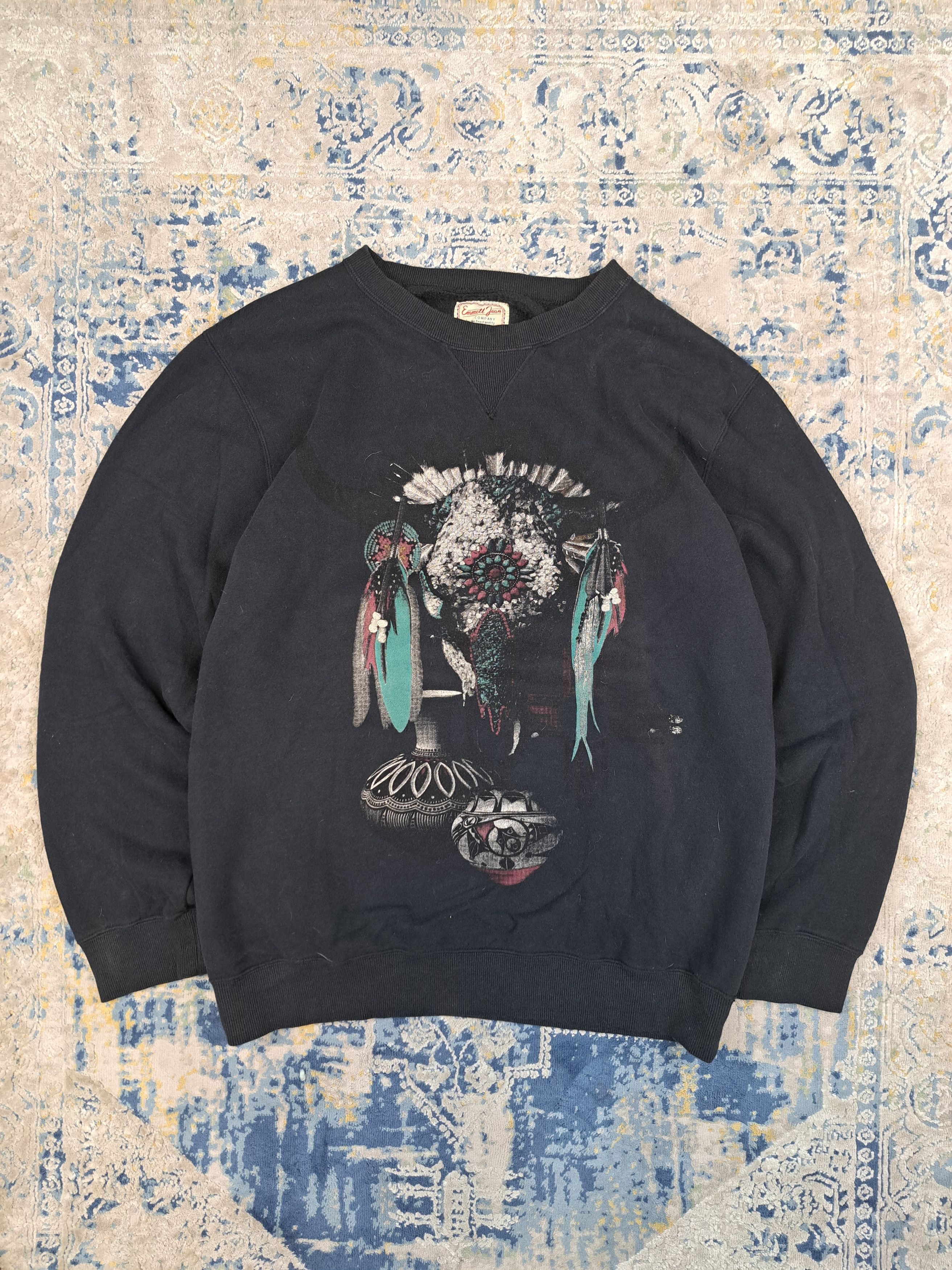 Emmett Emmett Jean Native Print Sweatshirt Avant Garde Size US L / EU 52-54 / 3 - 1 Thumbnail