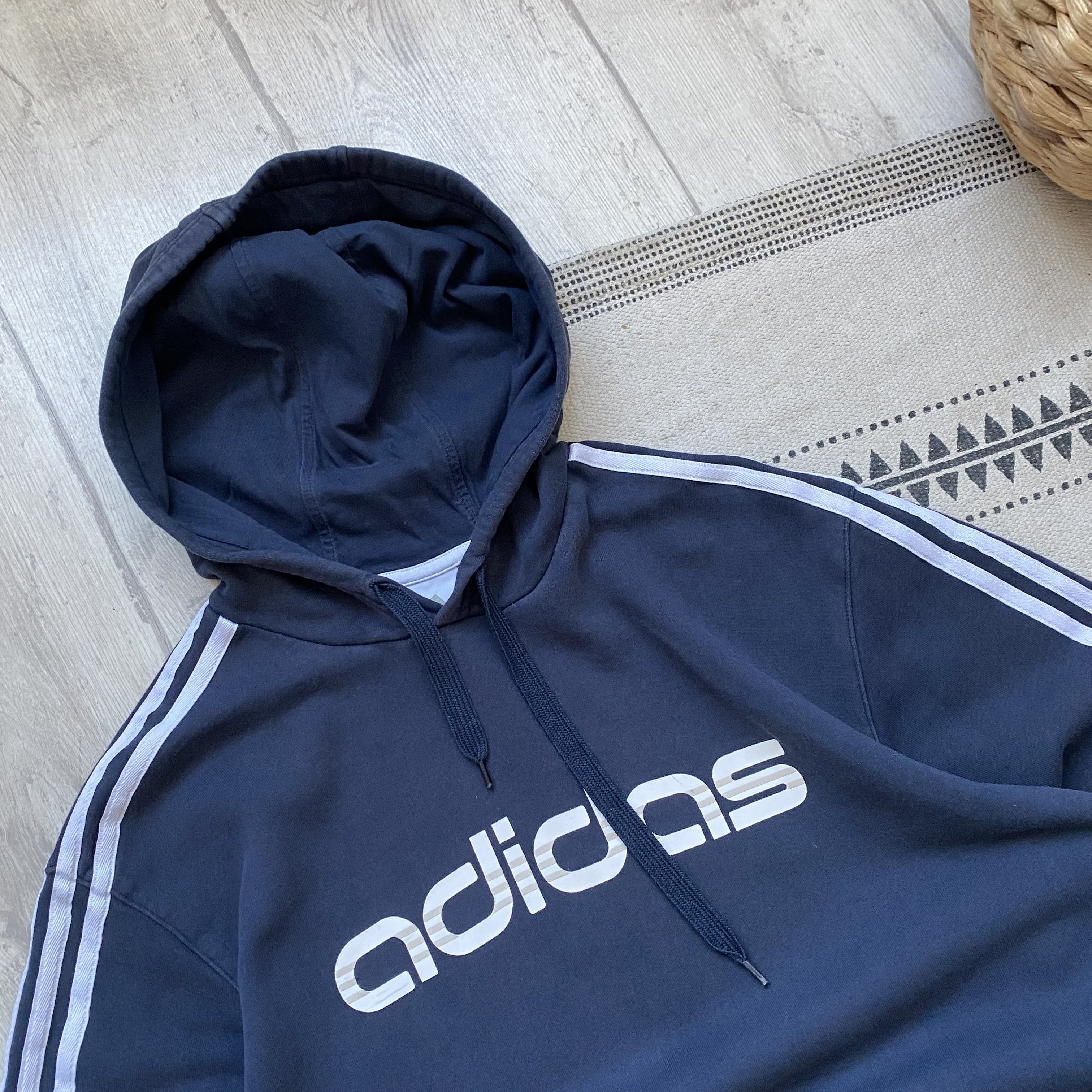 Adidas 🕷️Vintage 2000s Adidas hoodie center logo Umbro Nike Reebok Size US L / EU 52-54 / 3 - 2 Thumbnail
