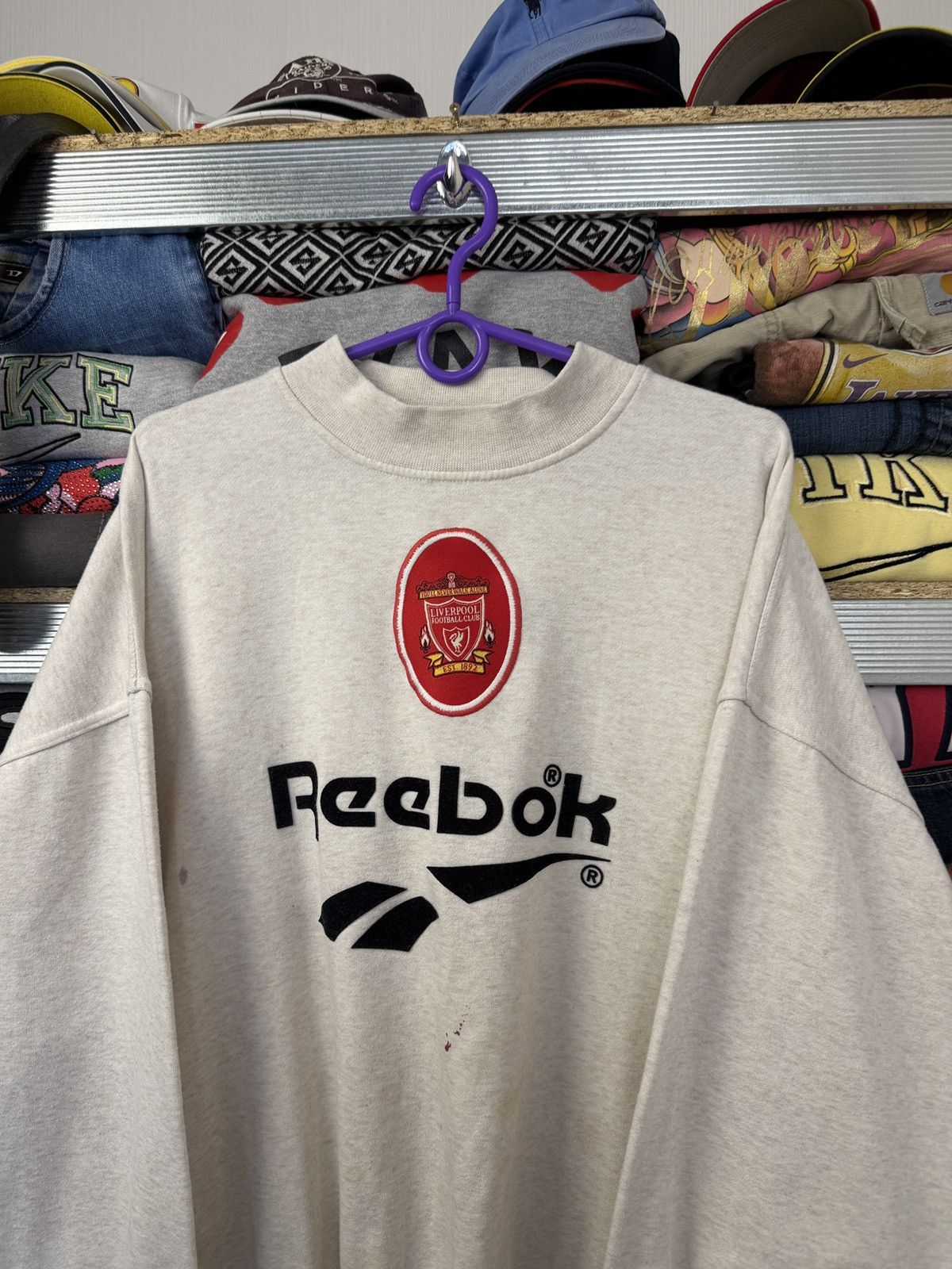 Pro Player Rare retro jersey Liverpool Reebok sweatshirt 90s fan footba Size US XL / EU 56 / 4 - 2 Thumbnail