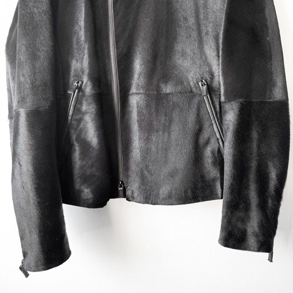 Emporio Armani Emporio Armani AW2012 Pony Hair Asymmetrical Leather Jacket Size US M / EU 48-50 / 2 - 3 Thumbnail