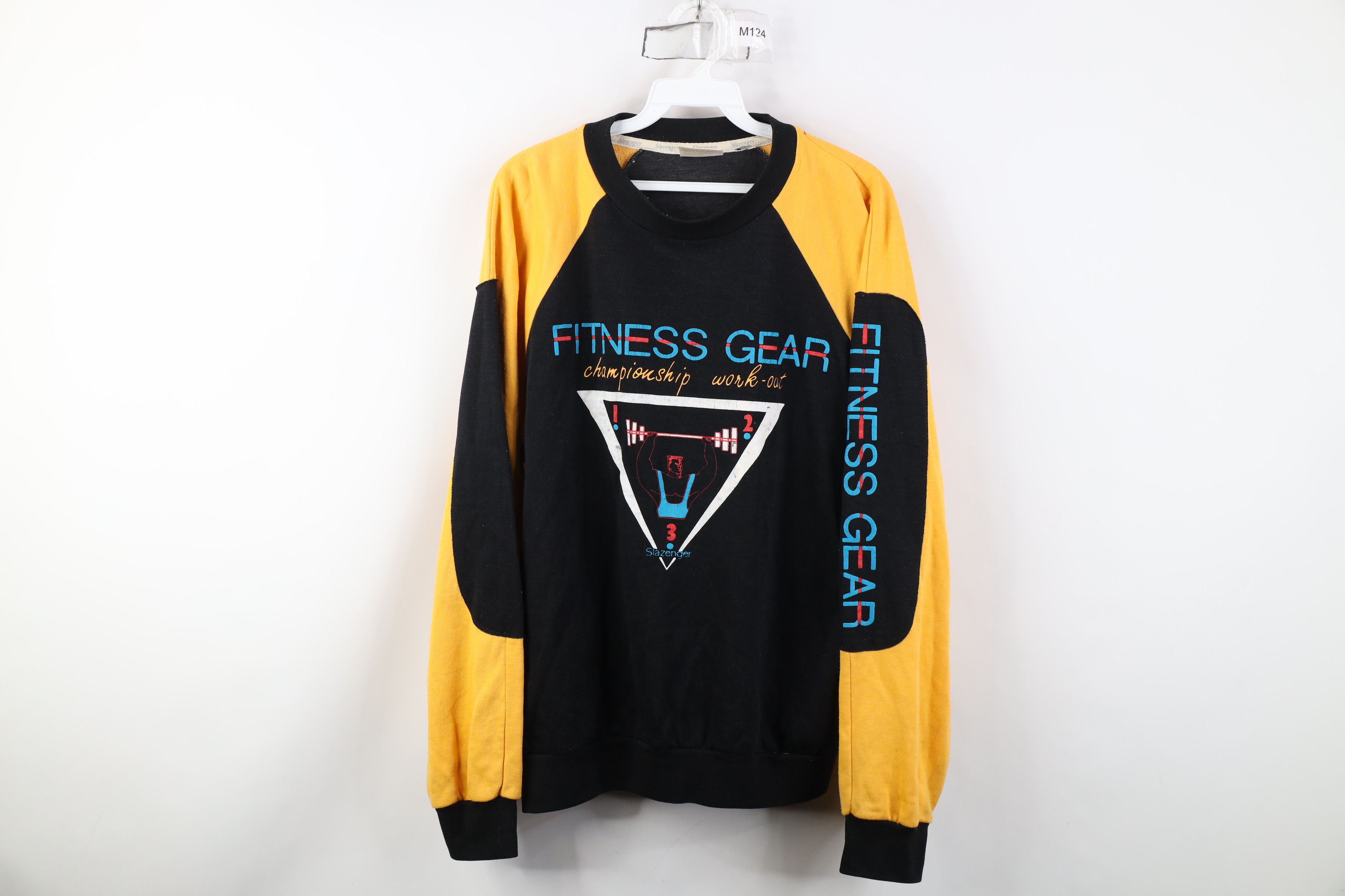 Vintage Vintage 80s 90s Slazenger Fitness Gear Raglan Sweatshirt Size US L / EU 52-54 / 3 - 1 Thumbnail