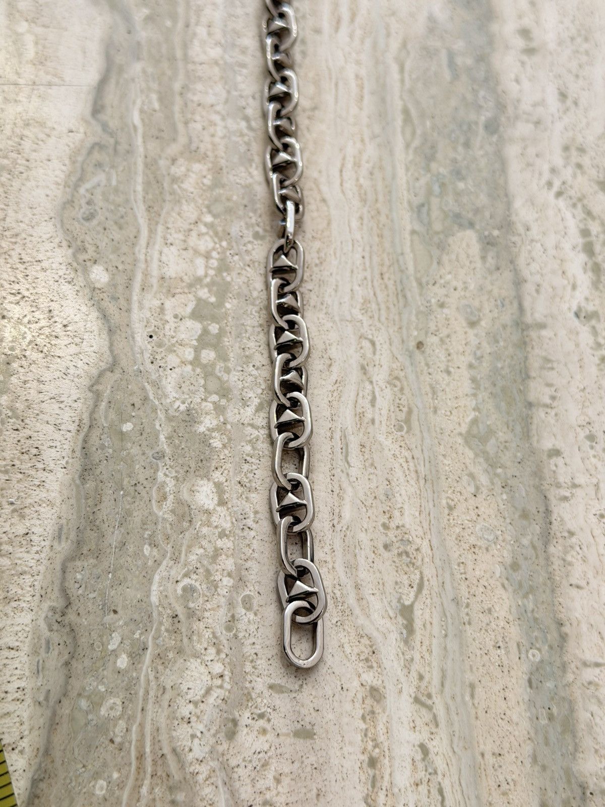 Prada PRADA Triangle Charm Chain Silver Brass Necklace With Clasp Size ONE SIZE - 17 Thumbnail