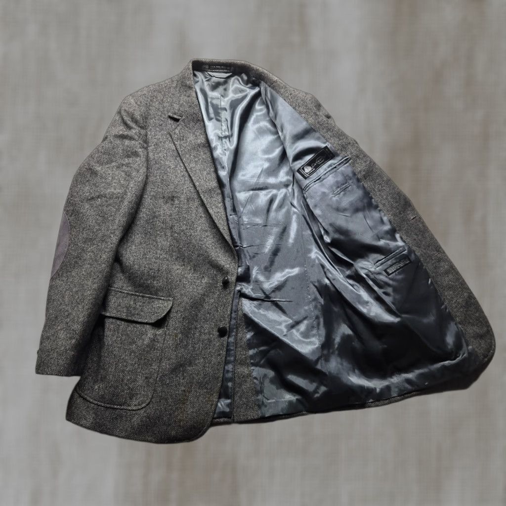 Vintage Woodmere Blazer Men's Wool Suit Jacket Gray Dress Casual 44L Long Mens Size 44R - 1 Thumbnail
