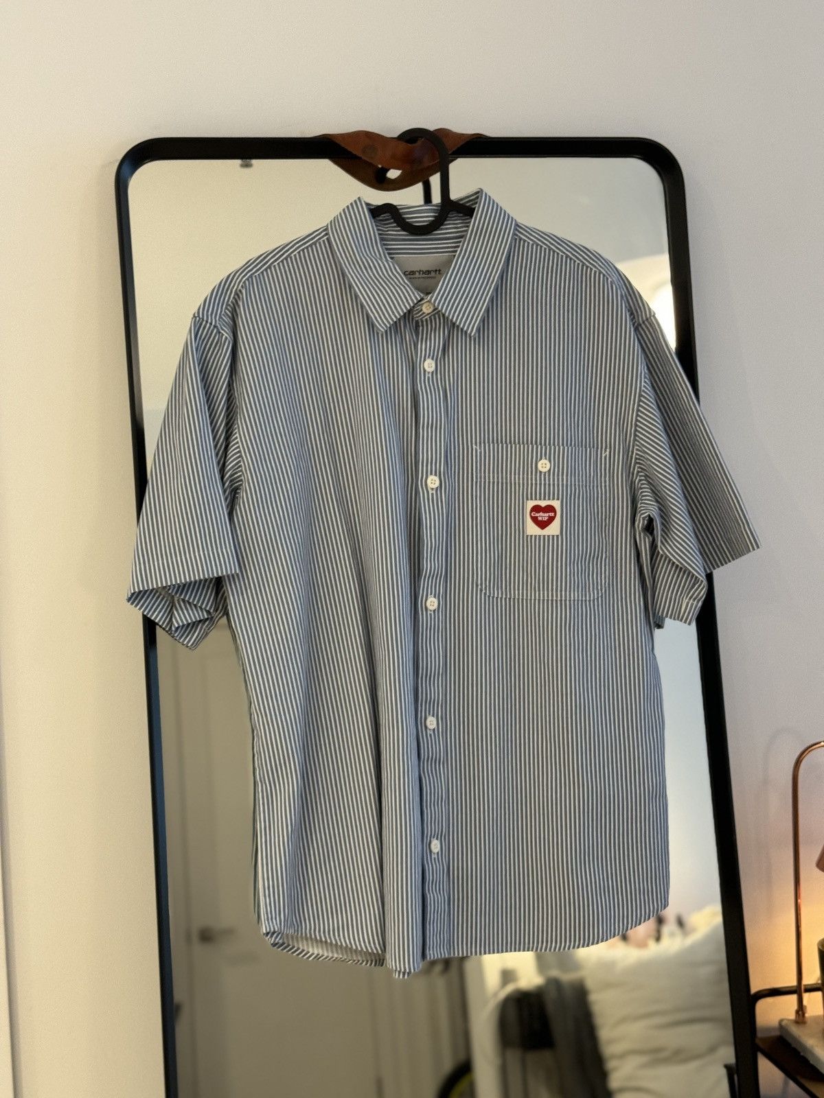 Carhartt Wip Blue & White Terrell Shirt | Grailed