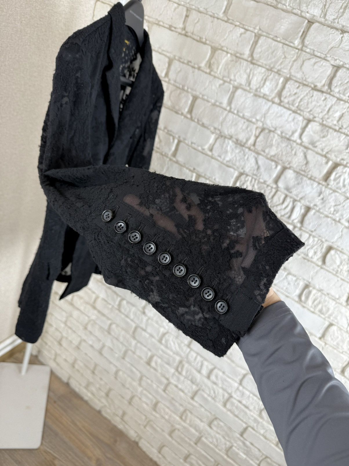 Comme des Garcons Womans Comme Des Garcons Lace Wool Blend Blazer in Black Size M / US 6-8 / IT 42-44 - 13 Thumbnail