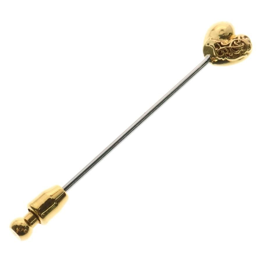 Chrome Hearts Chrome Hearts 22K Mini Heart Lapel Pin Gold Size ONE SIZE - 1 Thumbnail