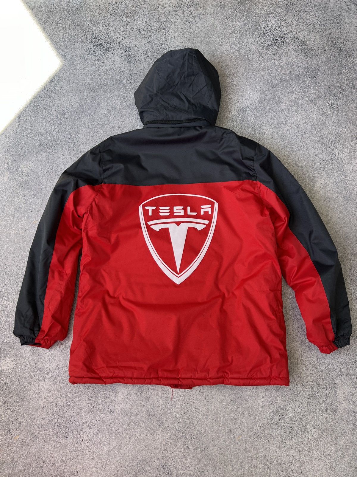 Racing × Tesla × Vintage Vintage Tesla Car Logo Jacket Windbreaker ...