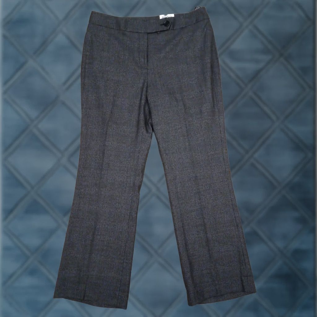 Jones New York Jones New York Dress Pants Womens Size 12 Gray Plaid Lined 34x29 High Rise Pants Mens Womens Girls Size 34" / US 12 / IT 48 - 1 Thumbnail