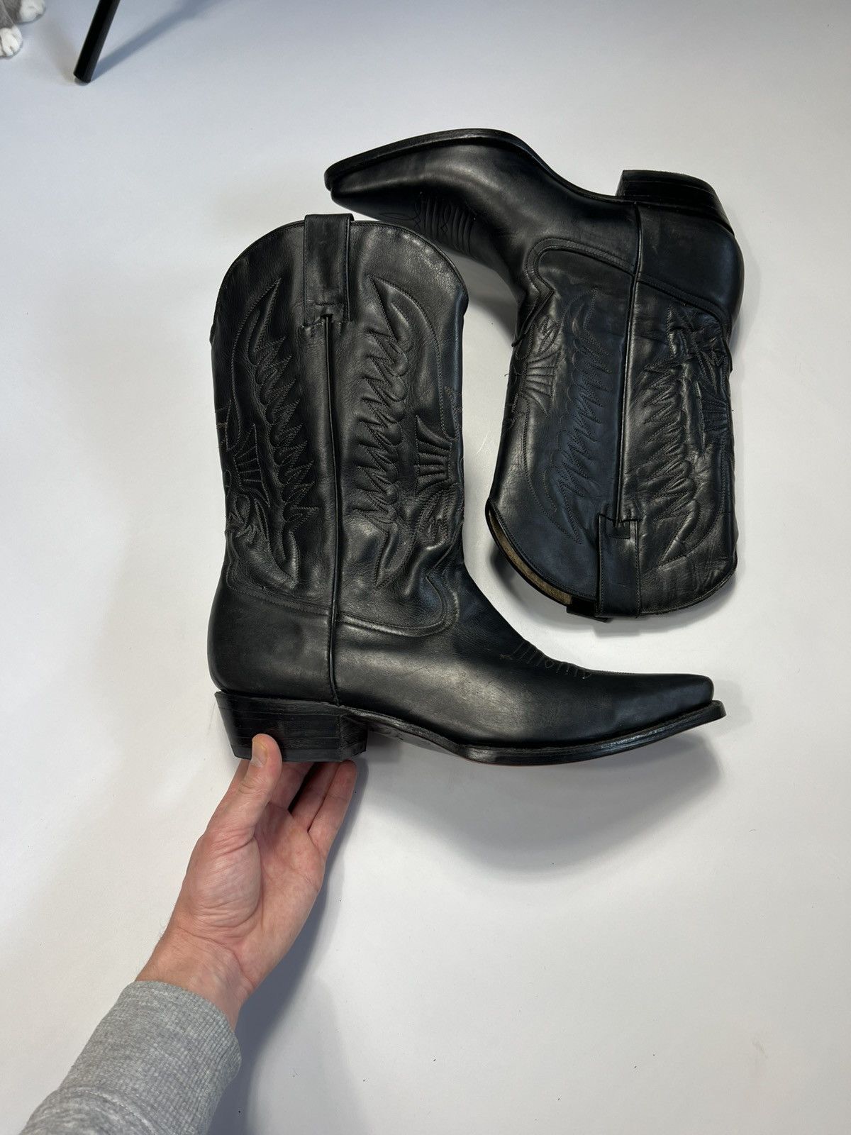 Vntg Leyenda Leather Deertan Heritage Western Cowboy Boots