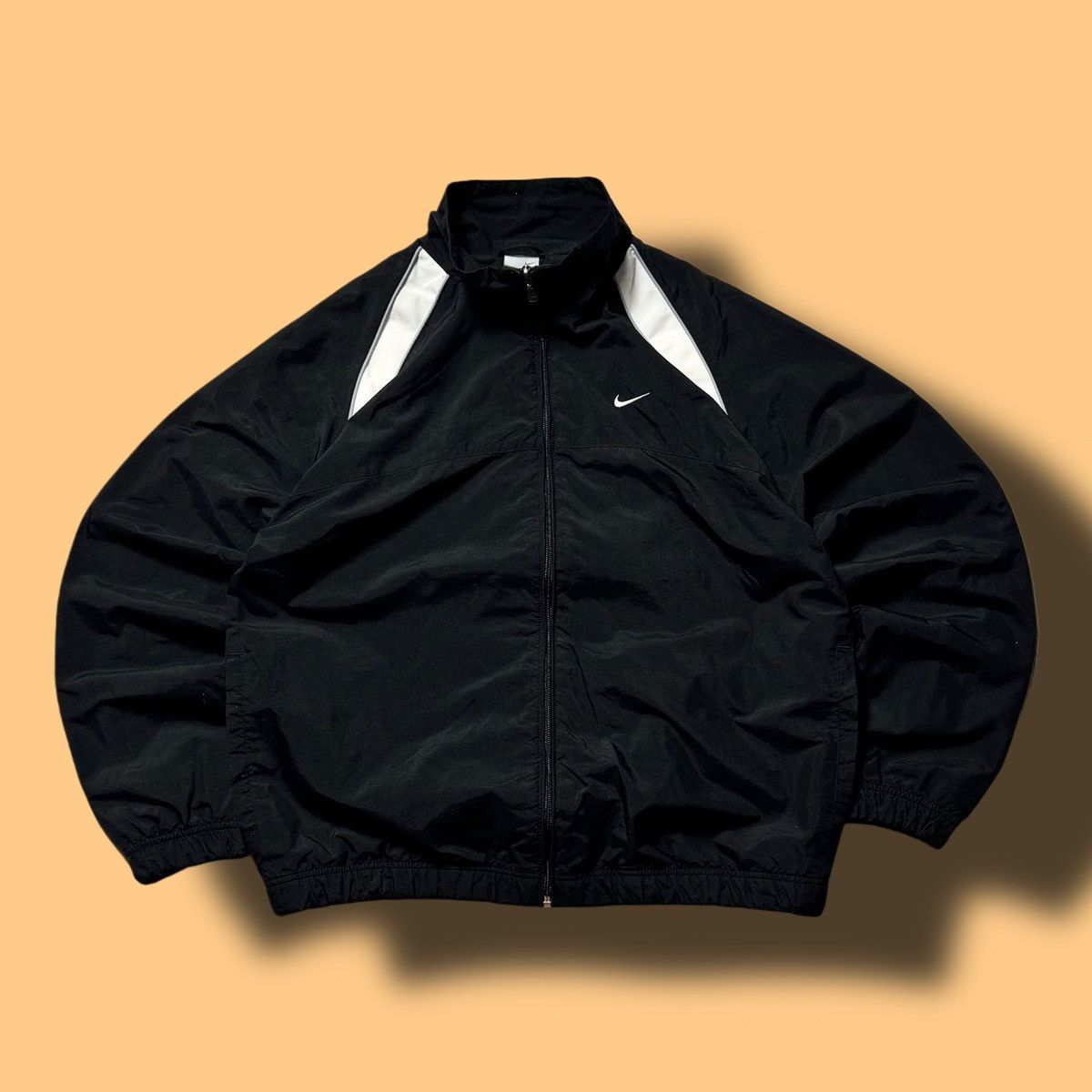 Nike × Vintage 00s Nike Vintage Mini Swoosh Oversize Drill Track Jacket Y2K Size US M / EU 48-50 / 2 - 1 Thumbnail