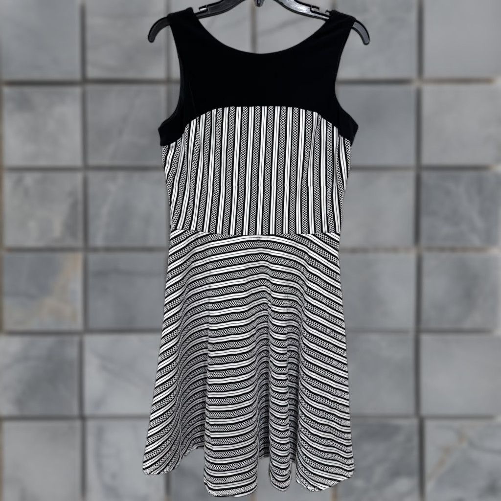 Vintage VINTAGE Danny & Nicole Dress Womens 10 Striped Fit Flare Sleeveless Midi Office Retro Size L / US 10 / IT 46 - 1 Thumbnail