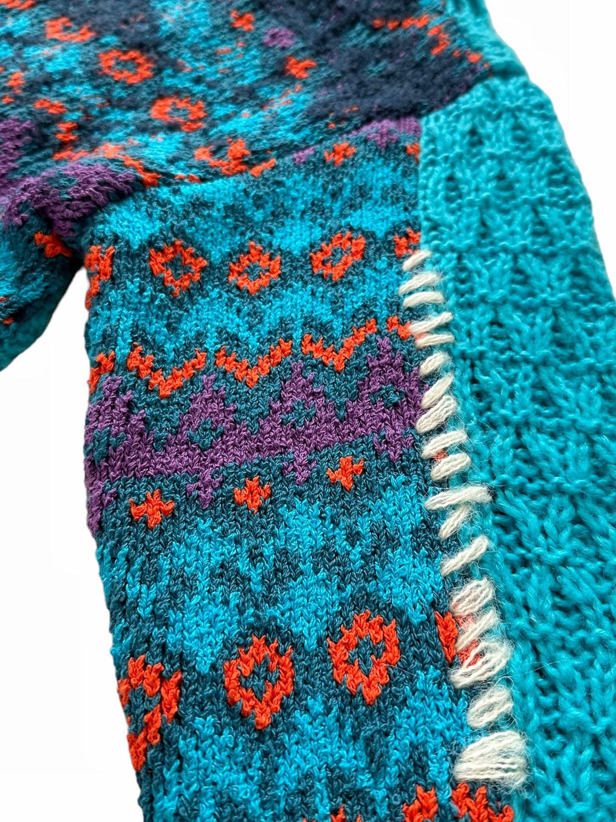Andersson Bell Purple River Jacquard Patchwork Distressed Sweater Size US L / EU 52-54 / 3 - 8 Thumbnail