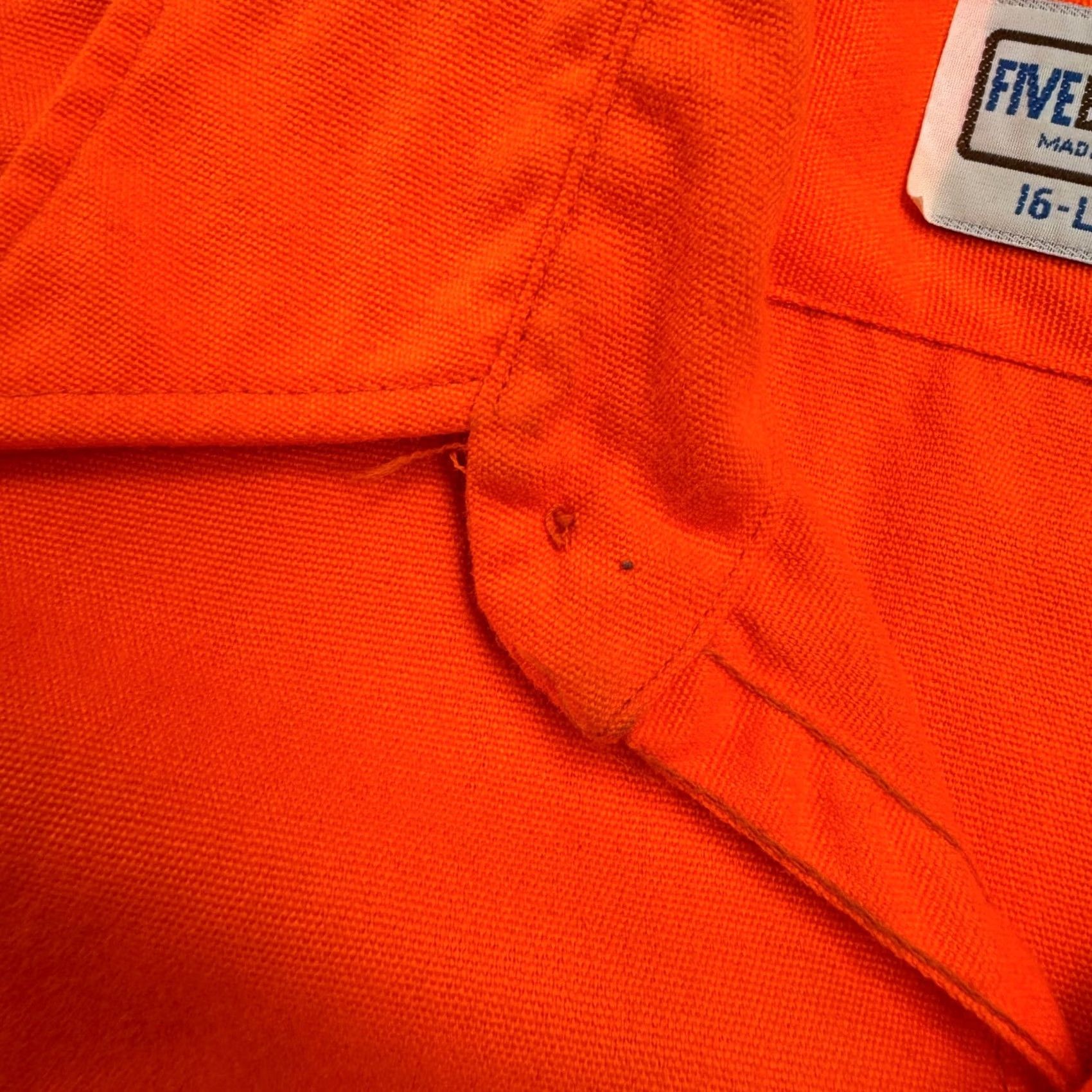 Vintage VTG Five Brothers Flannel Shirt Men Large Blaze Orange High Visibility Hunting Button-Up Jacket Shirt Size US L / EU 52-54 / 3 - 4 Thumbnail