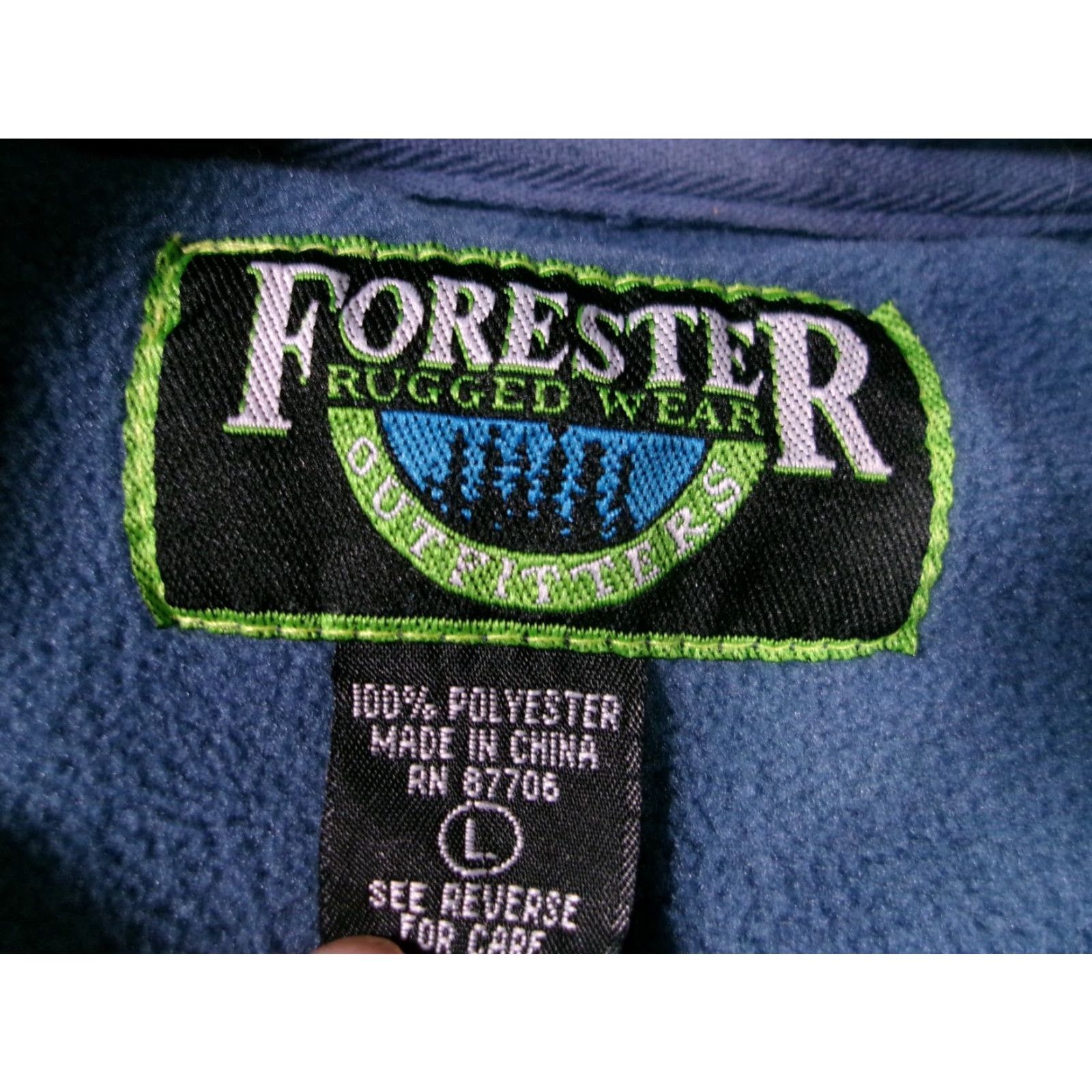 Vintage Forester Vest Mens L Blue Full Zip Embroidered BellSimons TriangleTube Fleece Size US L / EU 52-54 / 3 - 7 Thumbnail