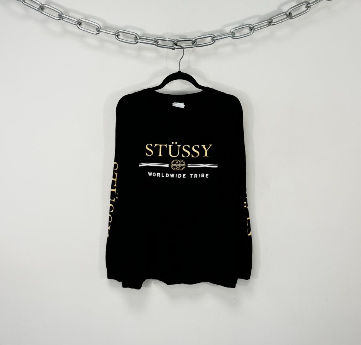 Vintage Stussy Y2K Worldwide Tribe Rare Hype Long Sleeve Tee