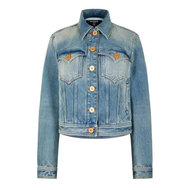 River shops island denim jacket puff sleeve