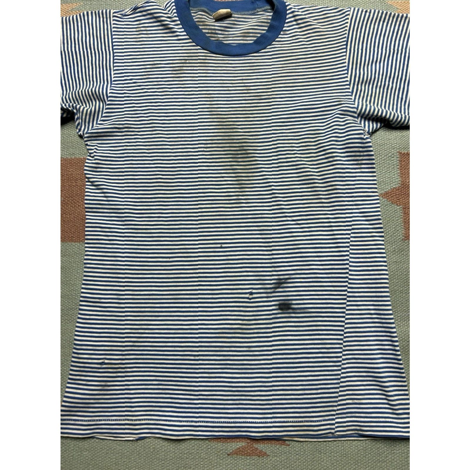 Vintage VINTAGE TownCraft T-Shirt Striped Grunge Blue Penneys Penneys Towncraft Mens S Small Shirt Size US S / EU 44-46 / 1 - 2 Thumbnail