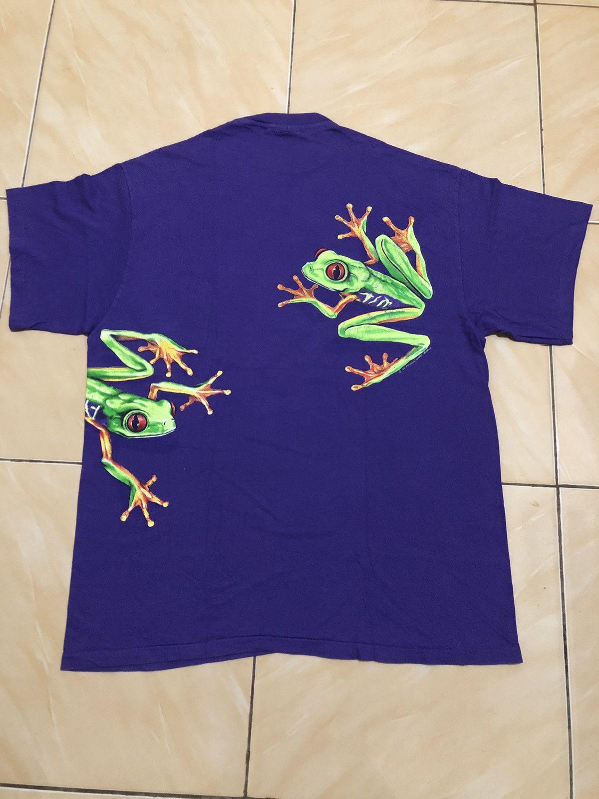 Hanes × Vintage Vintage 80s Harlequin Nature Graphics FROG t-shirt Size US XL / EU 56 / 4 - 3 Thumbnail