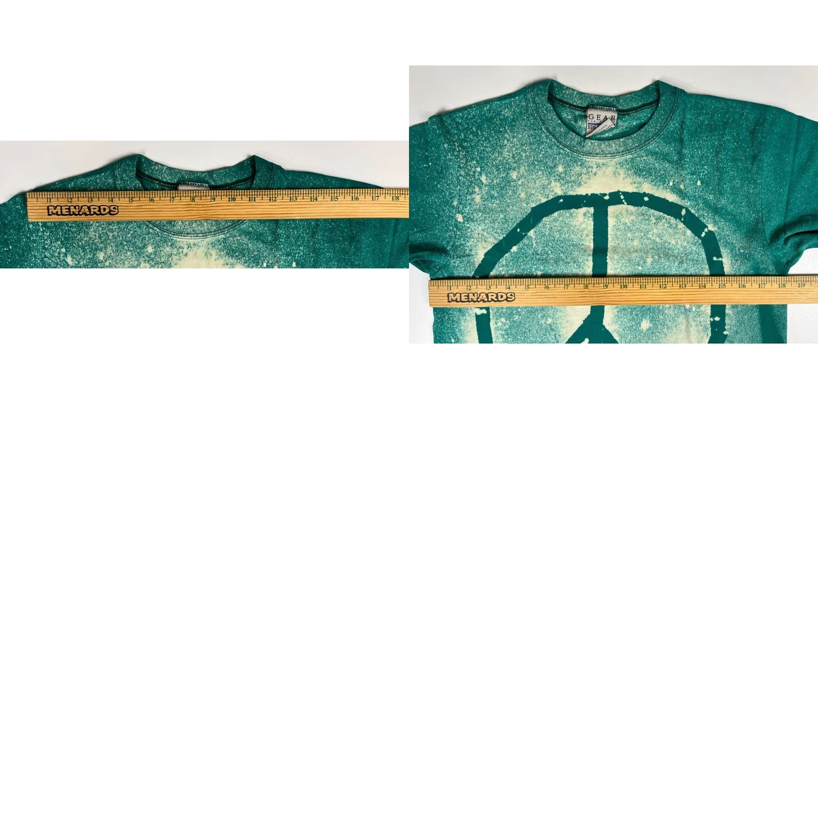 Vintage GEAR FOR SPORTS Vintage Unisex Adults T-Shirt 90s Peace Sign Tie Dye Made in USA Sz S Green Size US S / EU 44-46 / 1 - 8 Thumbnail