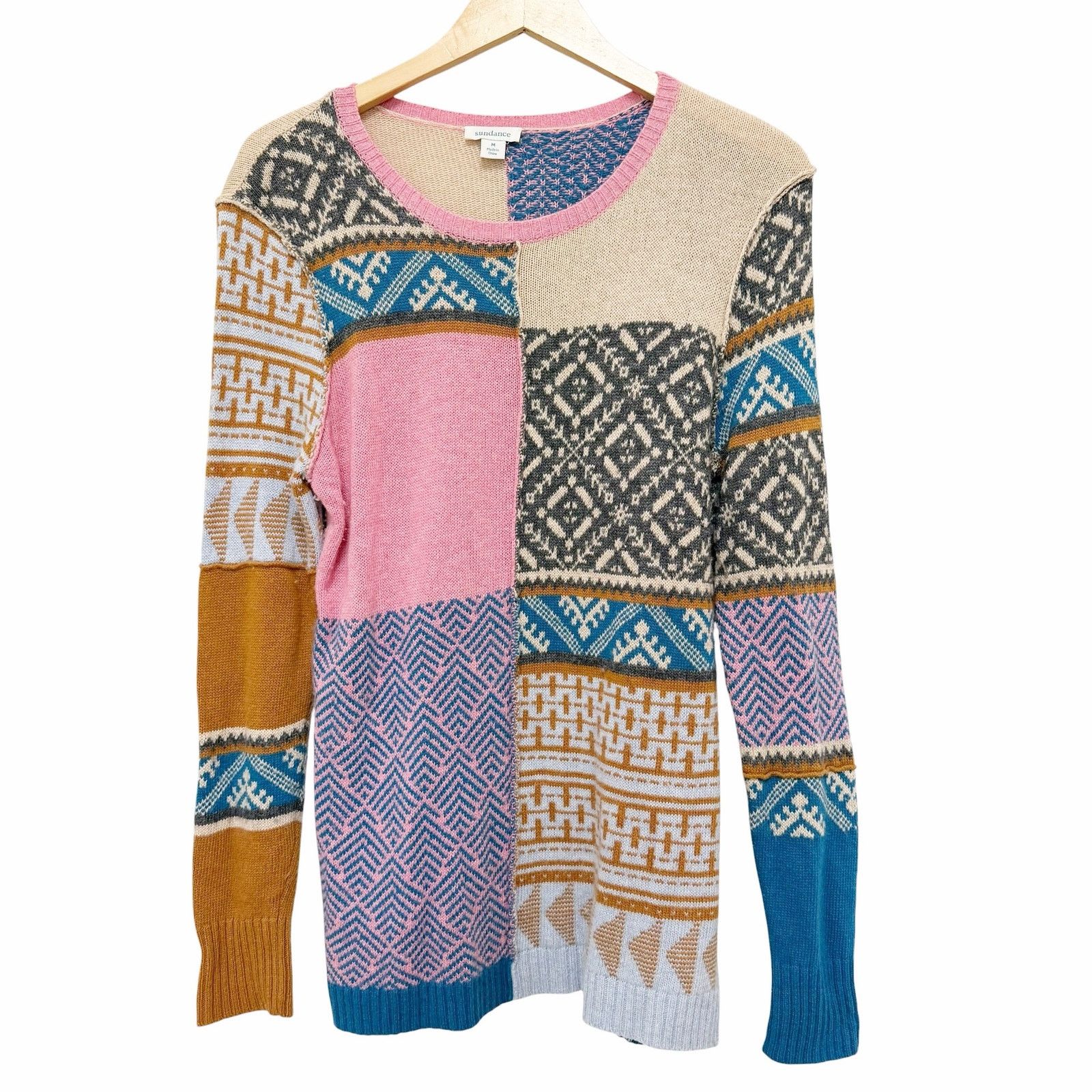 Other Sundance Fields Of Fair Patchwork Sweater Wool Alpaca Sz M Size M / US 6-8 / IT 42-44 - 1 Thumbnail