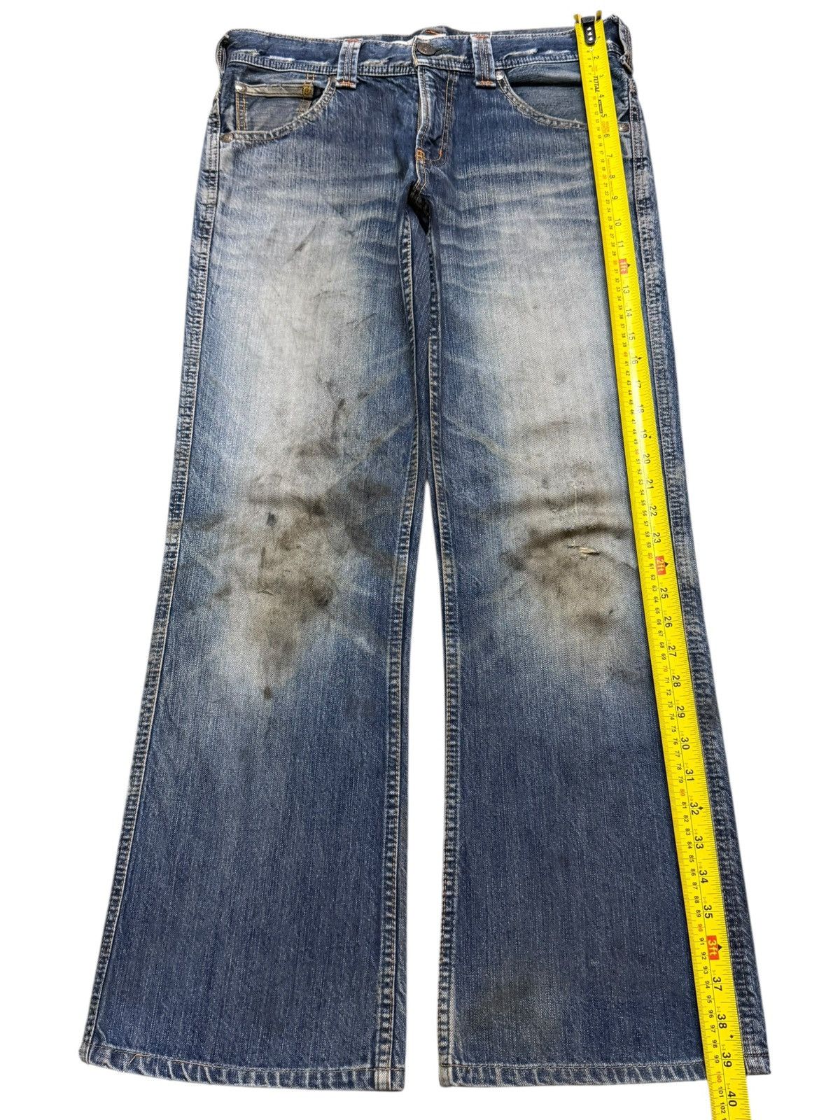 Hysteric Glamour Vintage 90s Japanese Brand Mud Dirty Wash Wide Leg Bootcut Size US 32 / EU 48 - 11 Thumbnail