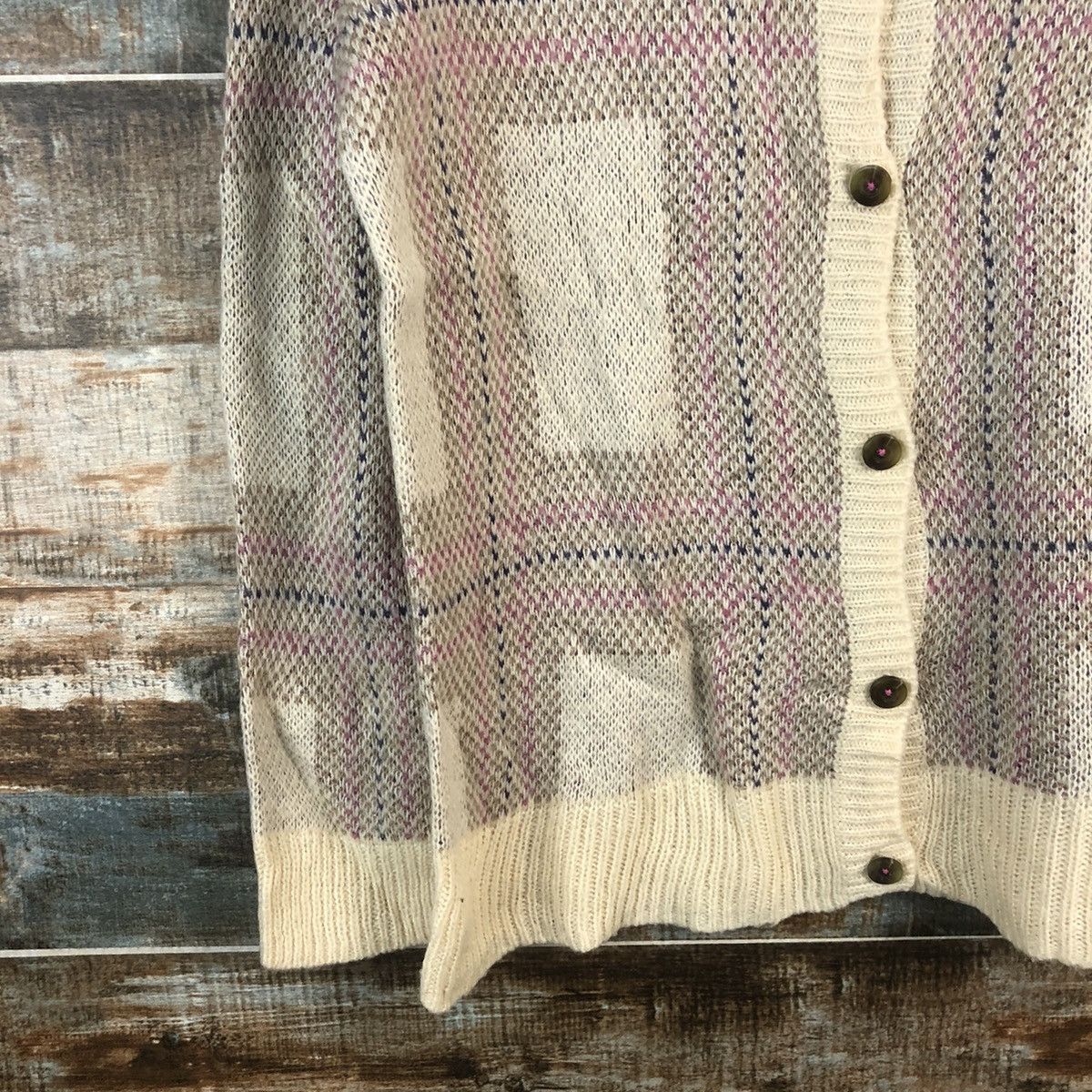 Vintage DLL Crocodille Brown Cardigan Knitwear #C040 Size US L / EU 52-54 / 3 - 7 Thumbnail
