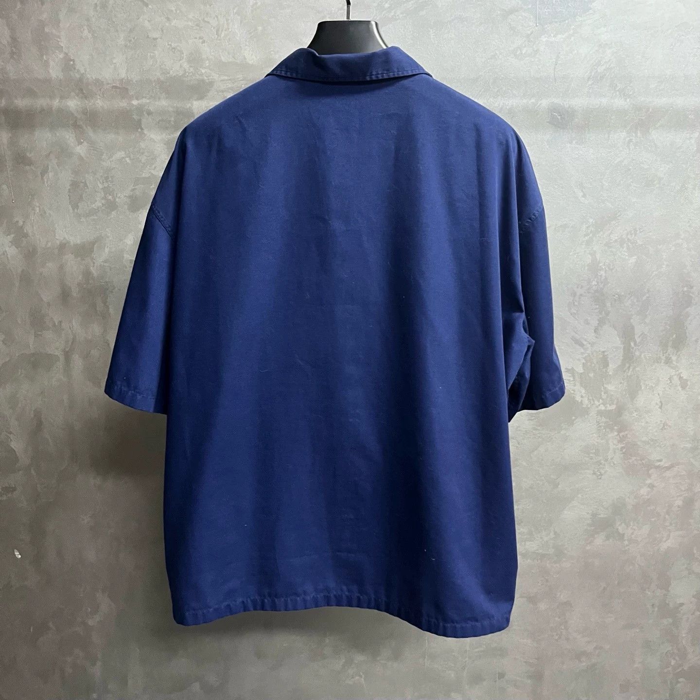 Prada Prada Blue Logo Print Zip Collar Shirt Size US XL / EU 56 / 4 - 5 Thumbnail