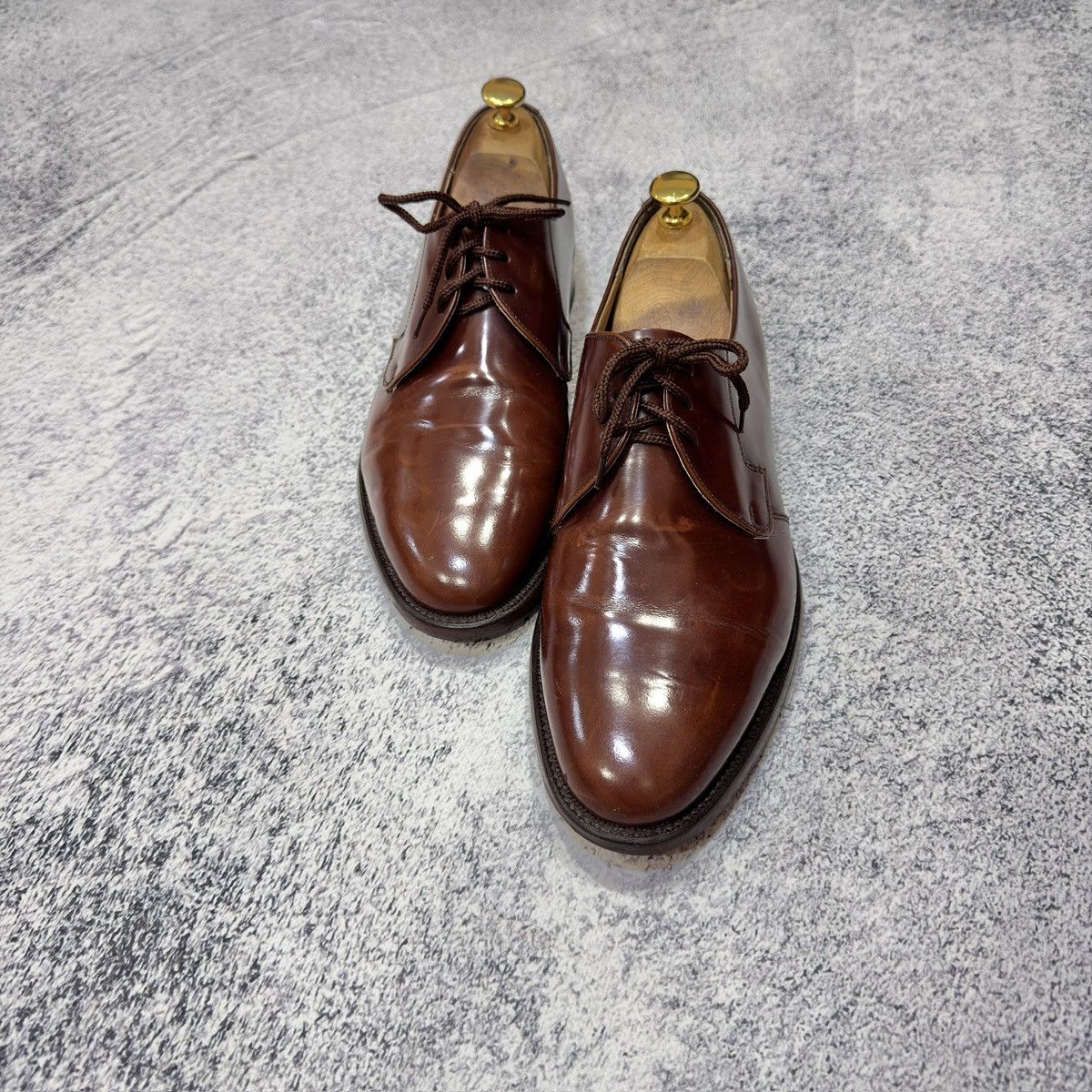 Barker Barker England Handmade Mens Brown Leather Derbies US9.5 Size US 9.5 / EU 42-43 - 2 Thumbnail