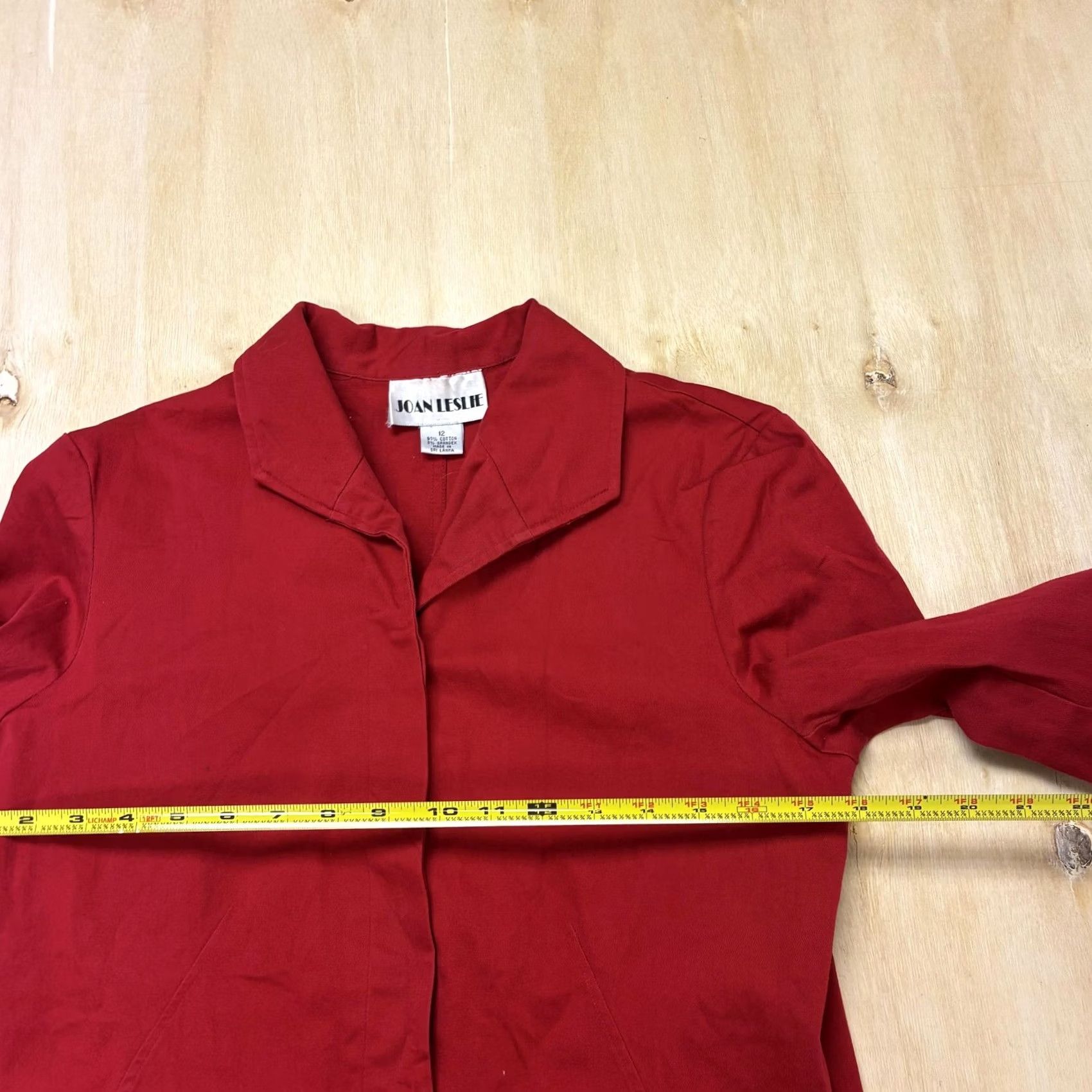 Vintage VINTAGE Joan Leslie Jacket Womens 12 Red Cotton Blend Twill Collared Button Size XL / US 12-14 / IT 48-50 - 5 Thumbnail