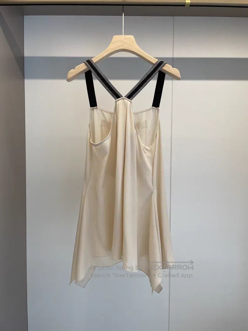Brunello Cucinelli Brunello Cucinelli Beige Beaded Silk Vest Size M / US 6-8 / IT 42-44 - 2 Thumbnail