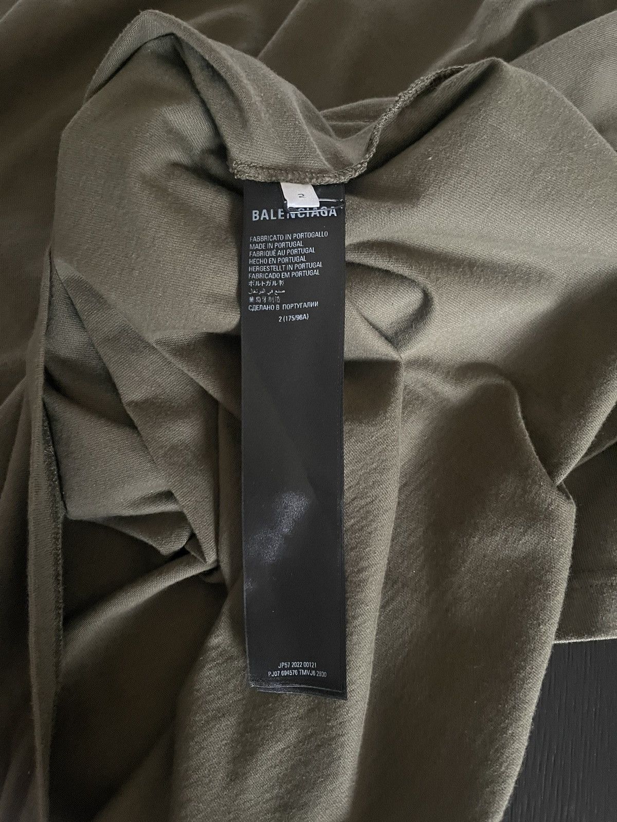 Balenciaga Balenciaga Strike 1917 Oversized T-Shirt Khaki Size US XL / EU 56 / 4 - 6 Thumbnail