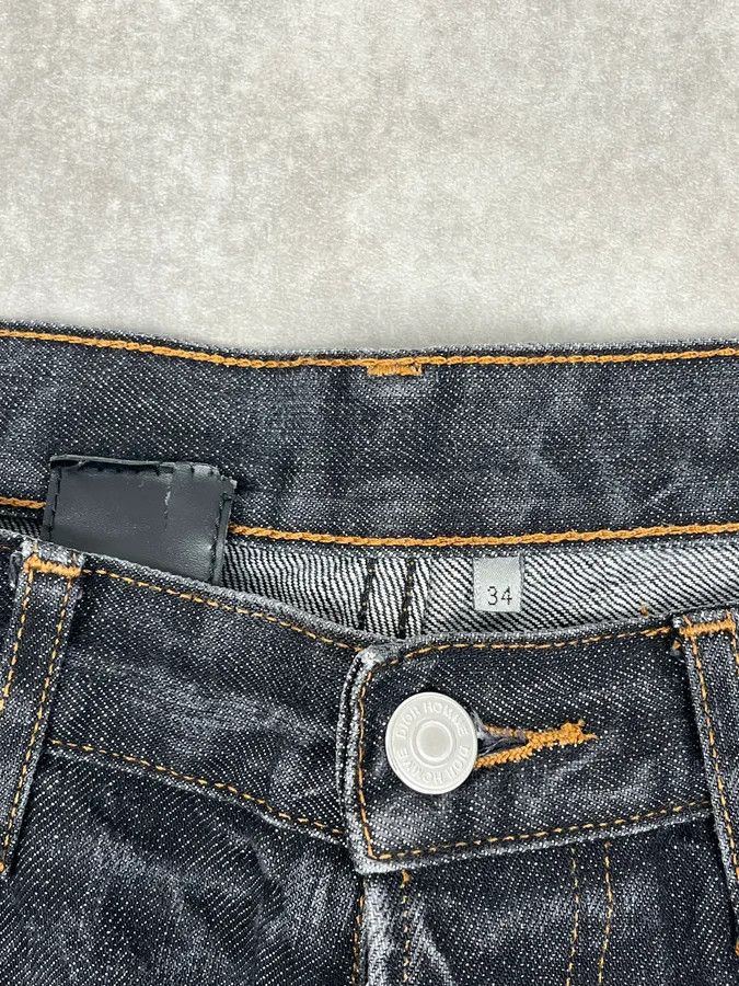 Dior 2000s Dior Navy Faded Straight Denim Jeans Size US 33 - 10 Thumbnail