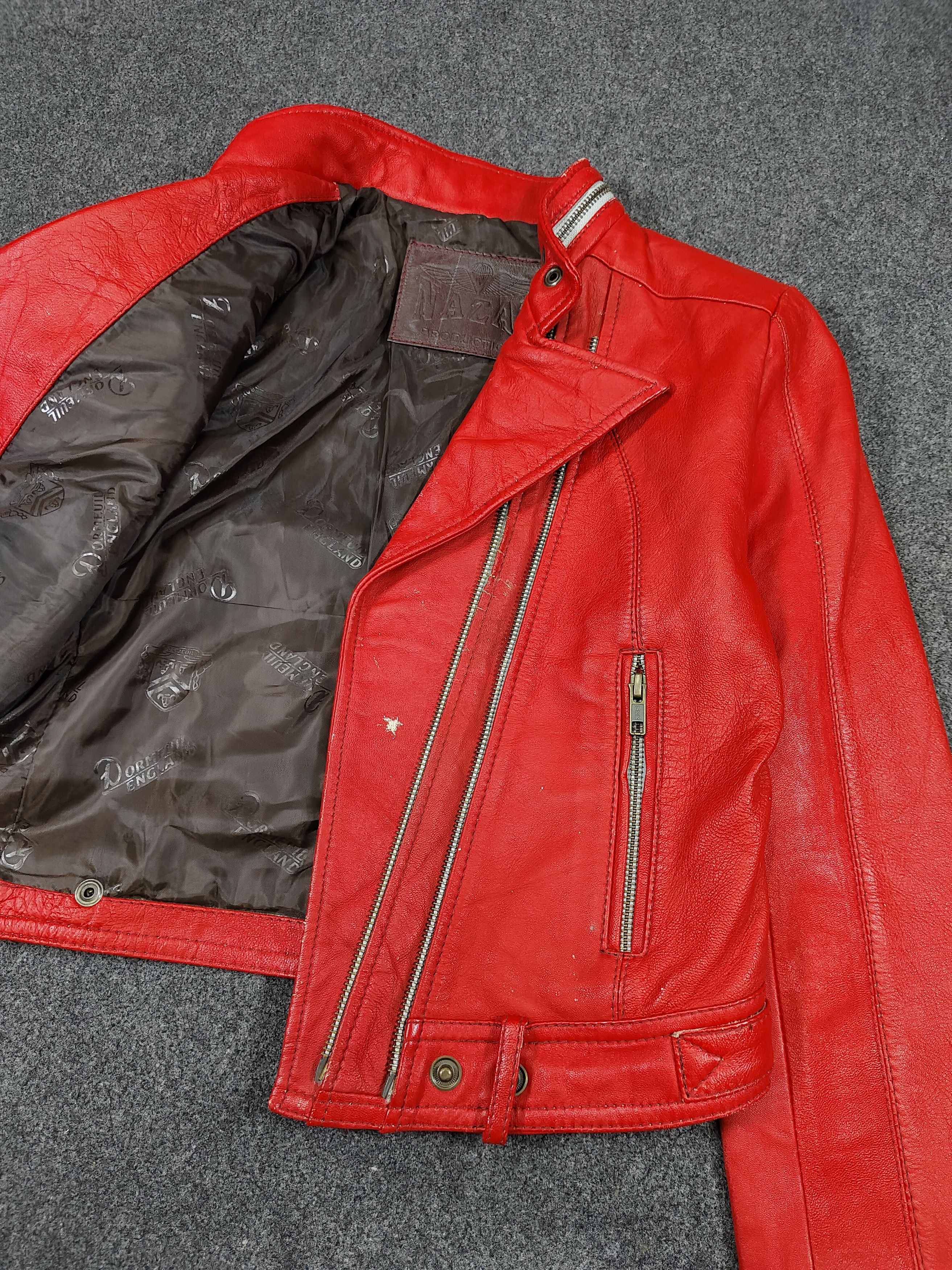 Vintage 90s Nazah London England- Cropped Moto Biker Leather Jacket Size S / US 4 / IT 40 - 5 Thumbnail