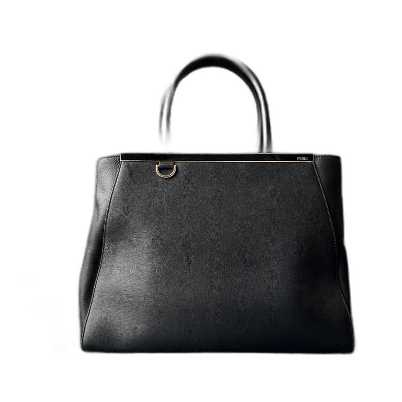 Fendi Leather Tote Bag For Women In Black-2505, Men's