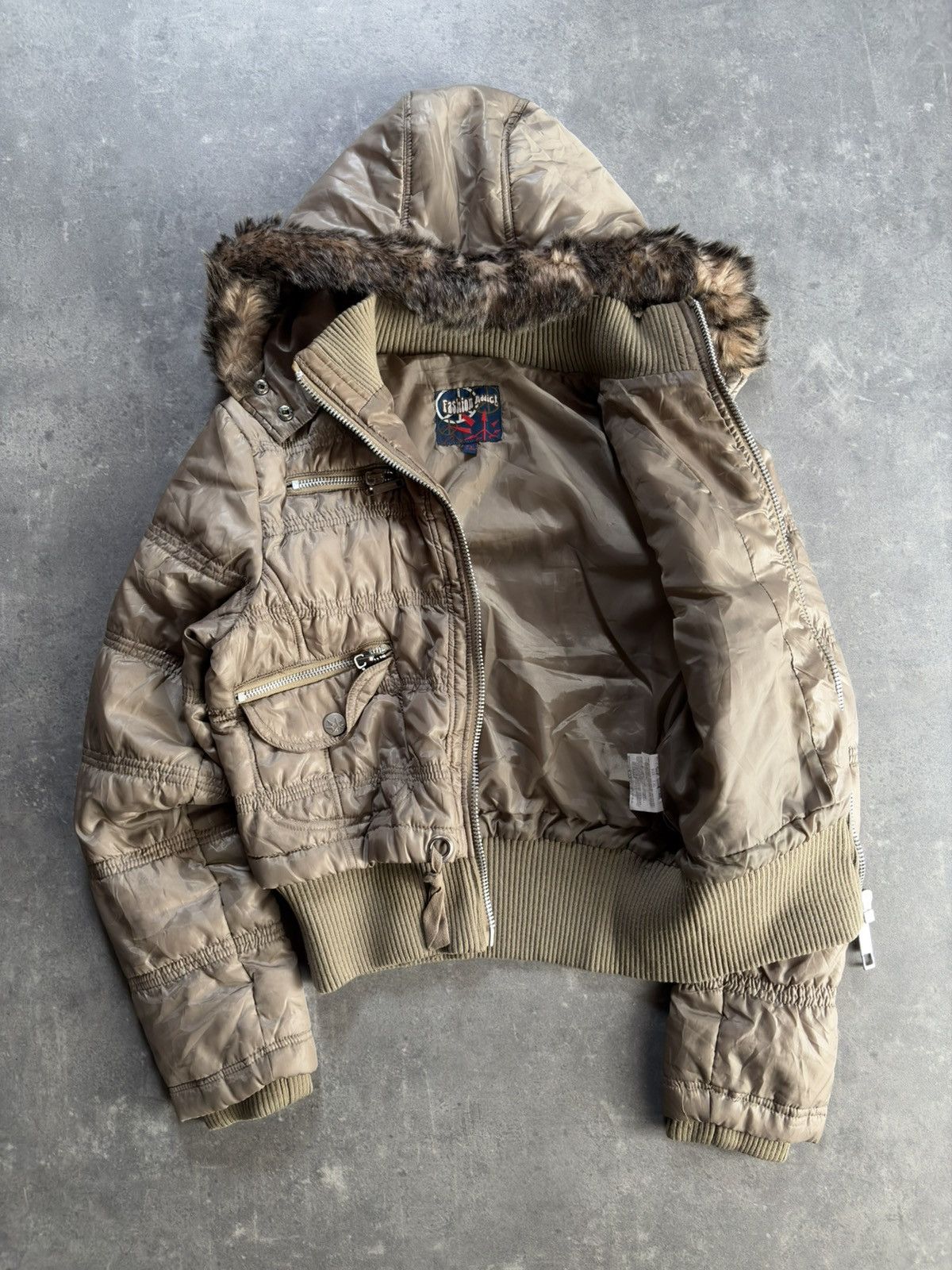 Japanese Brand 00s Fashion Addict N2B Style Faux Fur Hooded Bomber Jacket L Size M / US 6-8 / IT 42-44 - 8 Thumbnail