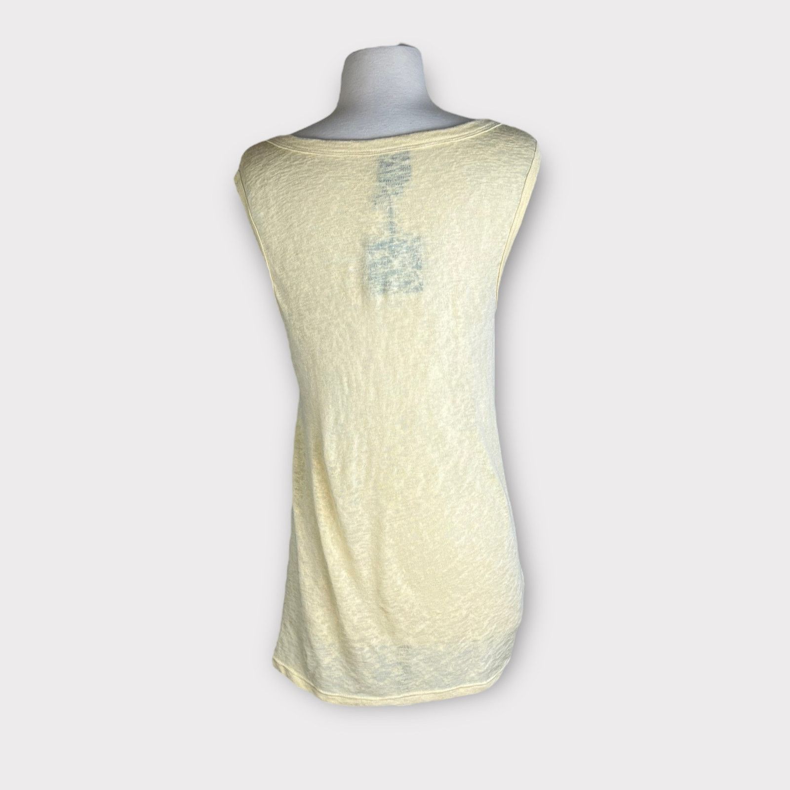 Nordstrom Bobeau | Tie Front Muscle Tank Top Sleeveless Blouse Yellow Size M / US 6-8 / IT 42-44 - 4 Thumbnail