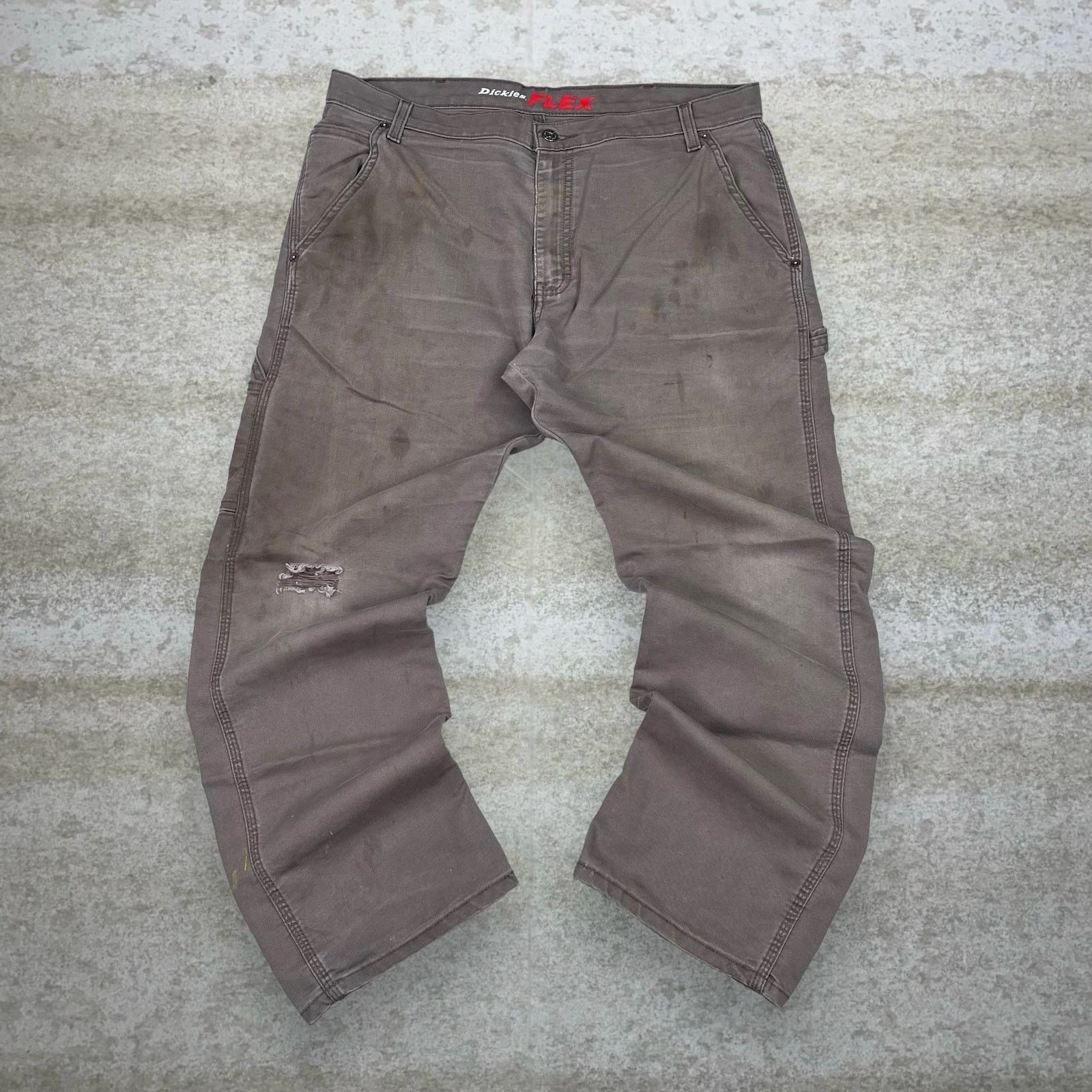 Dickies Vintage 90s Dickies Carpenter Pants 36x30 Straight Leg Brown Size US 36 / EU 52 - 2 Thumbnail