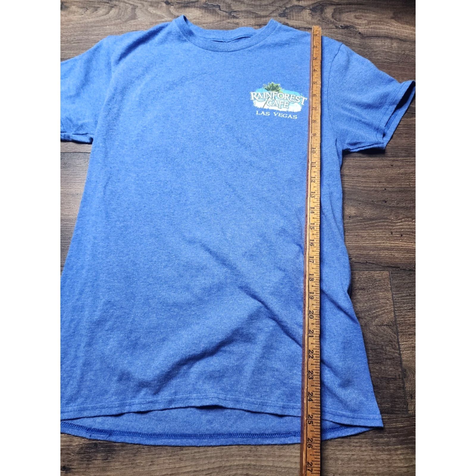 Vintage Rainforest Cafe T-Shirt Adult S Short Sleeve Crew Neck Cotton Blue Logo Graphic Print Unisex Size US S / EU 44-46 / 1 - 3 Thumbnail