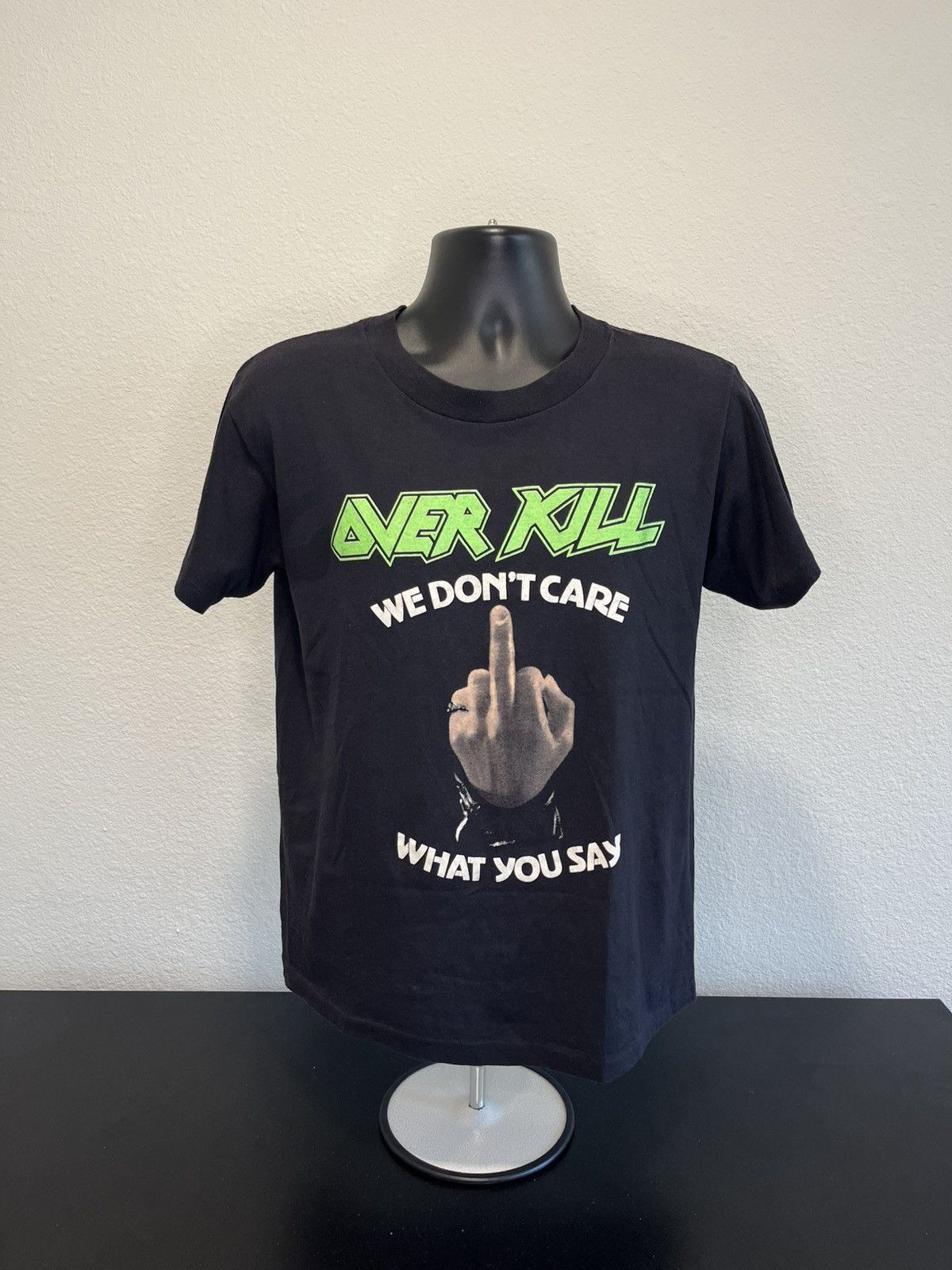 Band Tees × Vintage Overkill we don’t care what you say shirt vintage 80s metal Size US L / EU 52-54 / 3 - 1 Thumbnail
