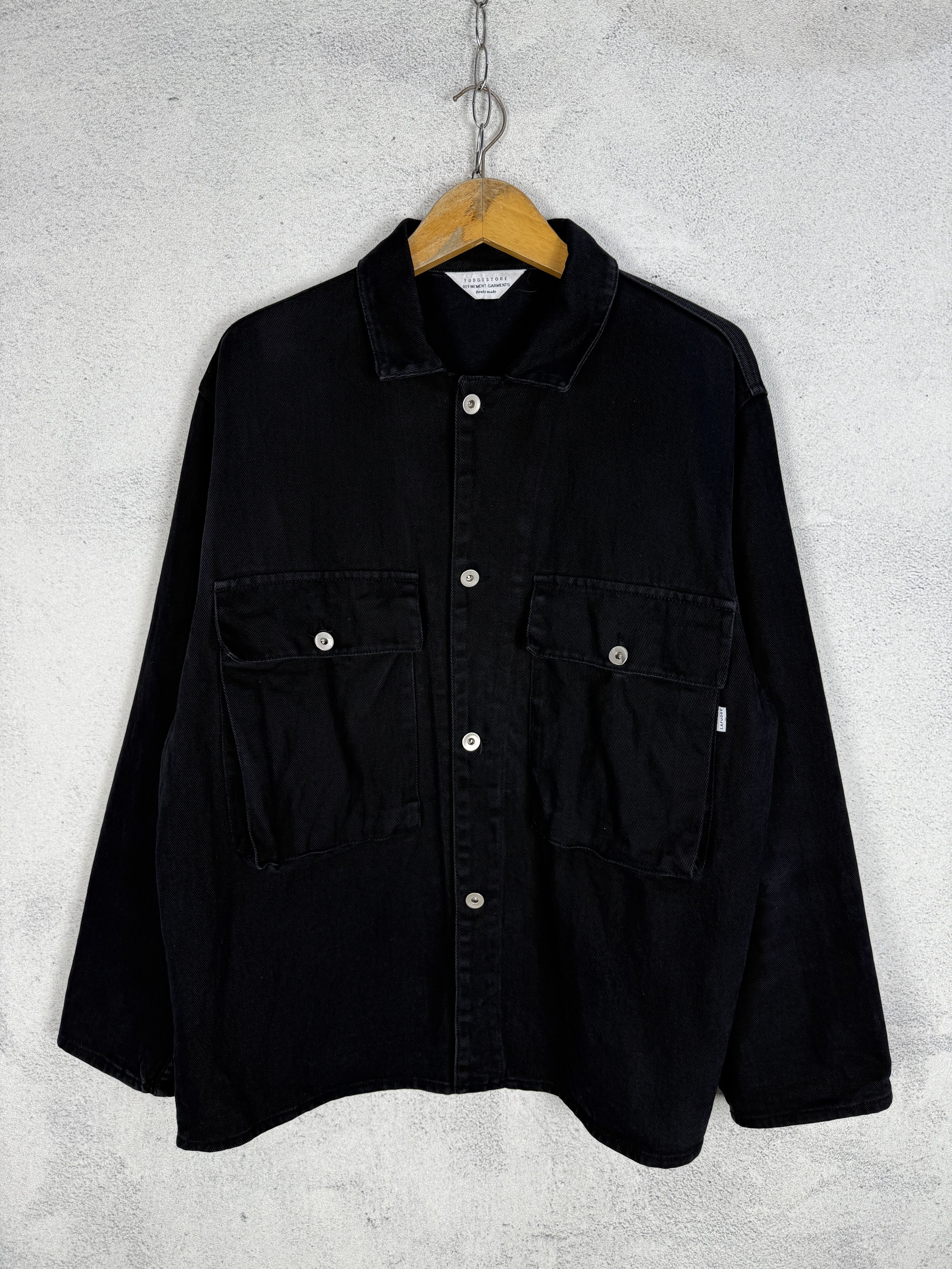 Japanese Brand Lafudge Big Pocket Black Outer Shirt Size US L / EU 52-54 / 3 - 7 Thumbnail