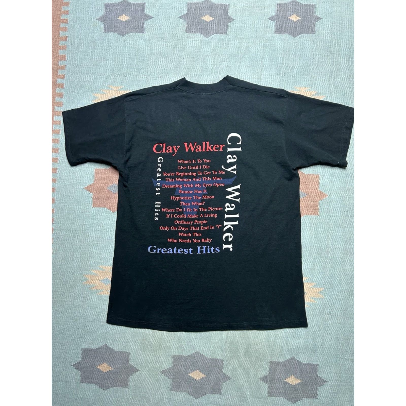 Fruit Of The Loom VINTAGE Clay Walker Ordinary People country music band XL T-Shirt Men Black Graphic 90s XL Shirts Size US XL / EU 56 / 4 - 4 Thumbnail