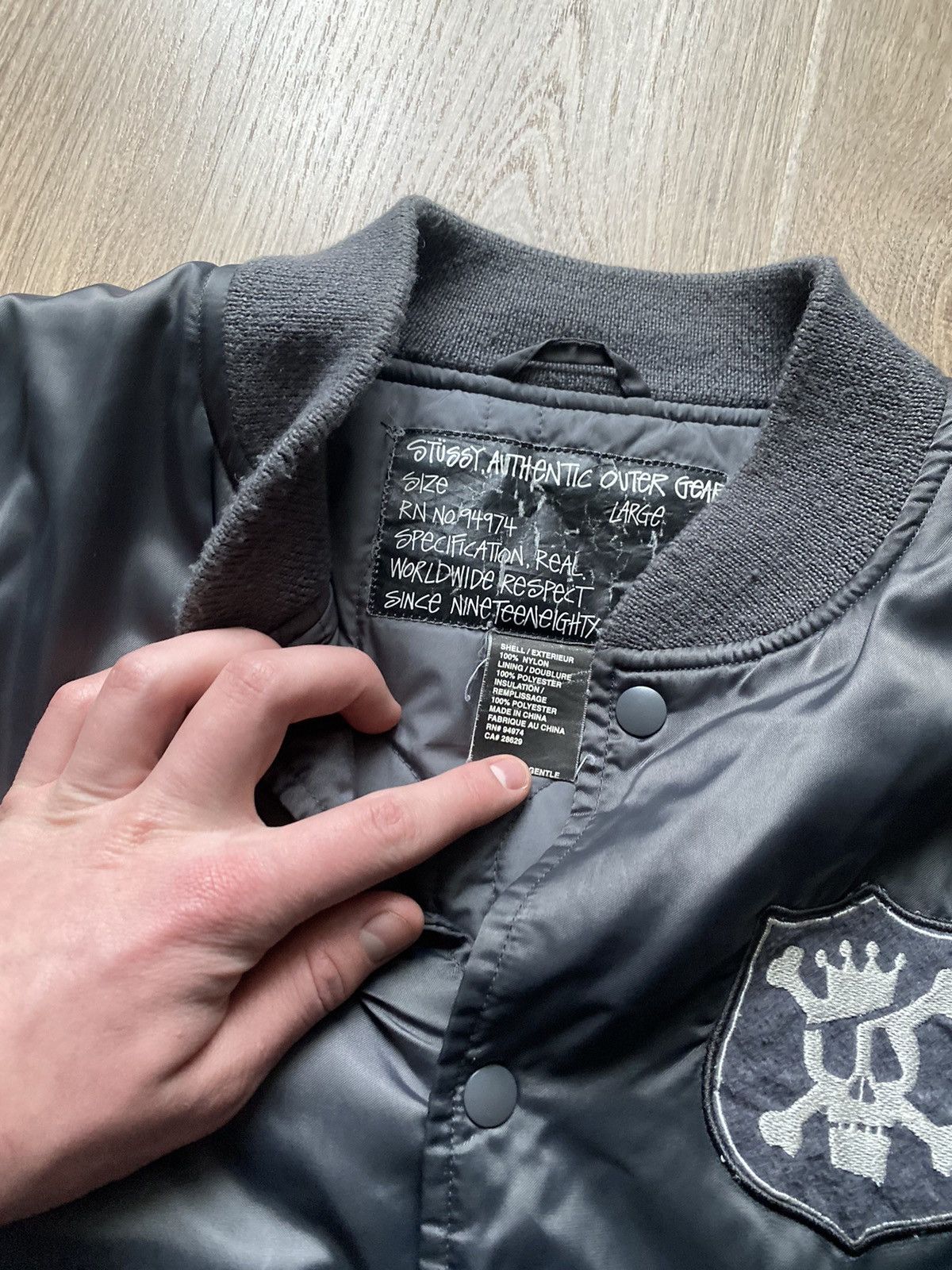 Stussy 🔥VNTG STUSSY BIG LOGO AMERICAN SCHOOL STYLE BOMBER JACKET 🔥 Size US L / EU 52-54 / 3 - 5 Thumbnail