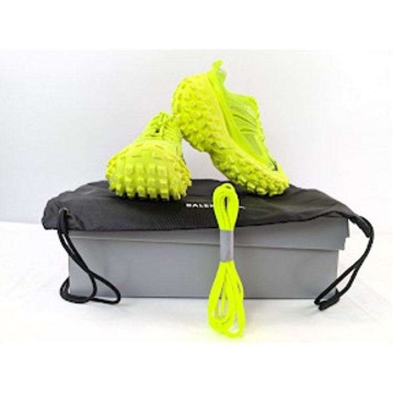 Balenciaga o1rshd1 Bouncer / Defender Sneaker in Fluo Yellow / Black Size US 11 / EU 44 - 9 Thumbnail