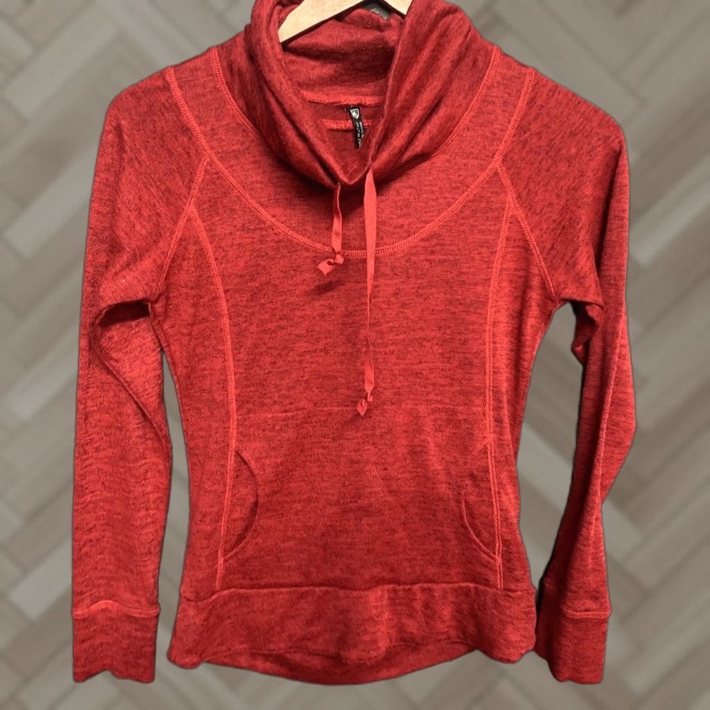 Vintage Kuhl Womens Pullover Sweater XS Red Cowl Neck Pockets Thumholes Front Pocket Raglan Sleeve Size XS / US 0-2 / IT 36-38 - 1 Thumbnail