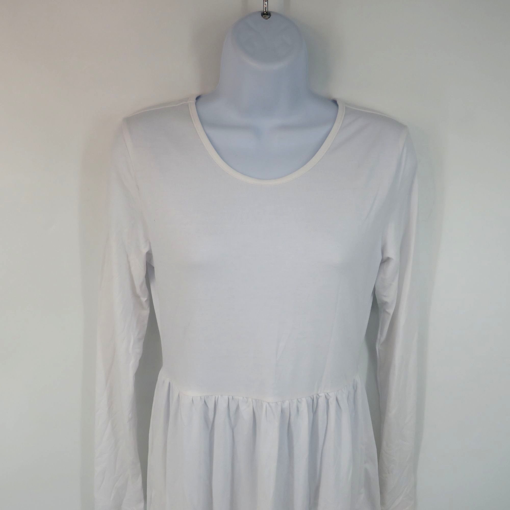 Other LONGYUAN Women's White Casual Dress Long Sleeve Loose Fit Sm Size S / US 4 / IT 40 - 2 Thumbnail