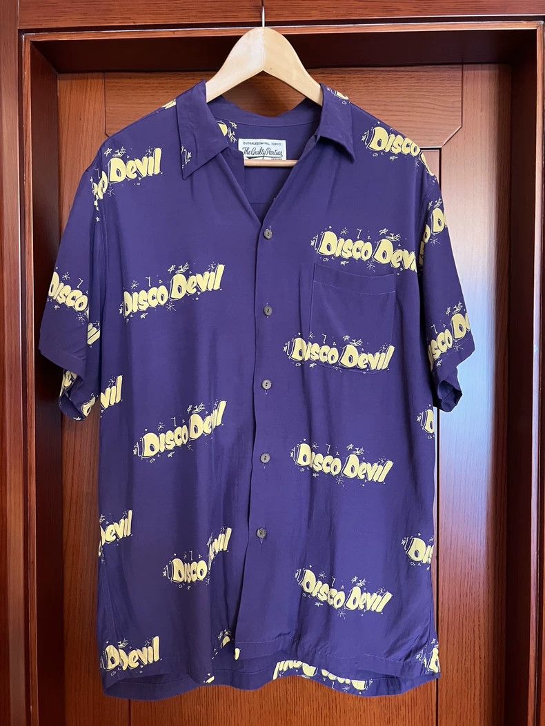 WACKO MARIA Purple letter shirt