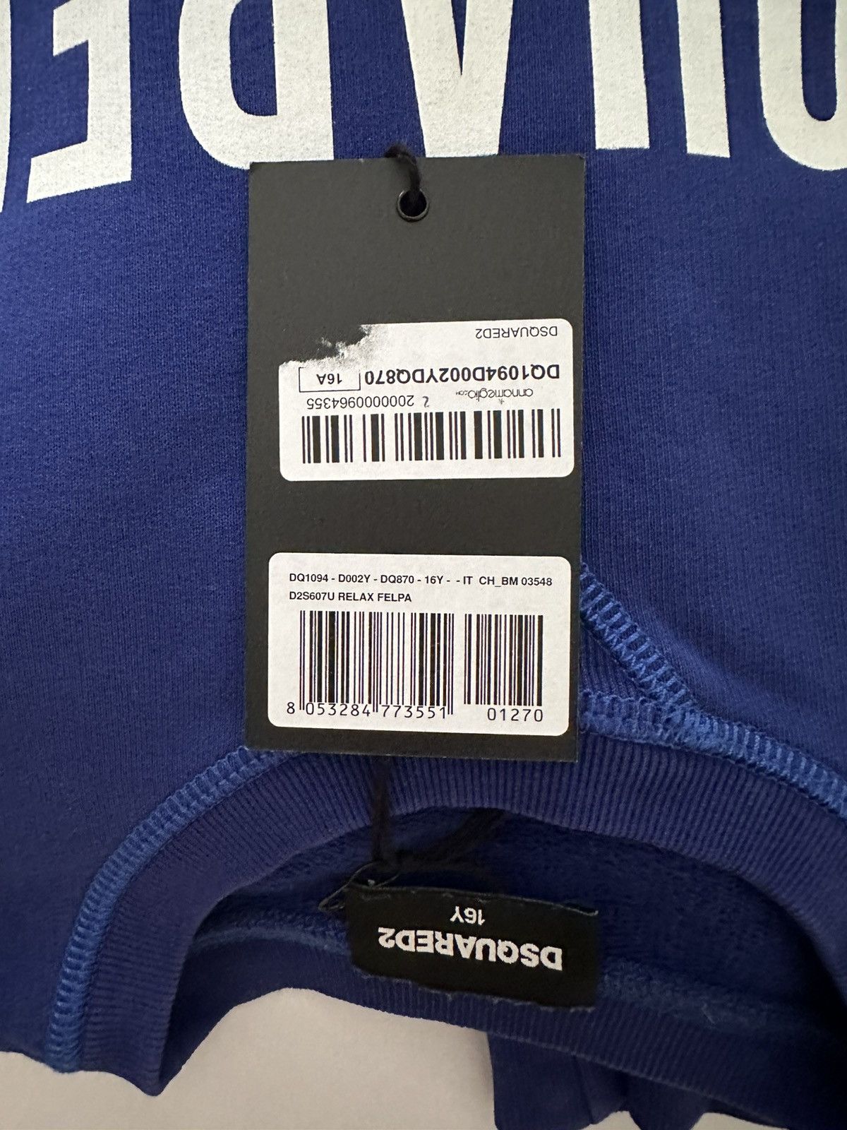 Dsquared2 “DSQUARED2 Ceresio 9 Milano Logo Sweatshirt- Blue - Size 16Y Size US XS / EU 42 / 0 - 4 Thumbnail