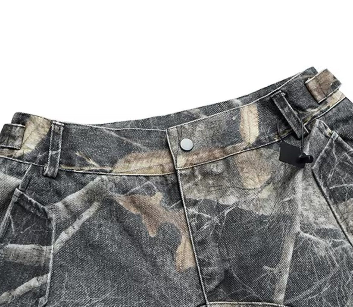Vintage Camo Cargo Denim Shorts Size US 28 / EU 44 - 3 Thumbnail