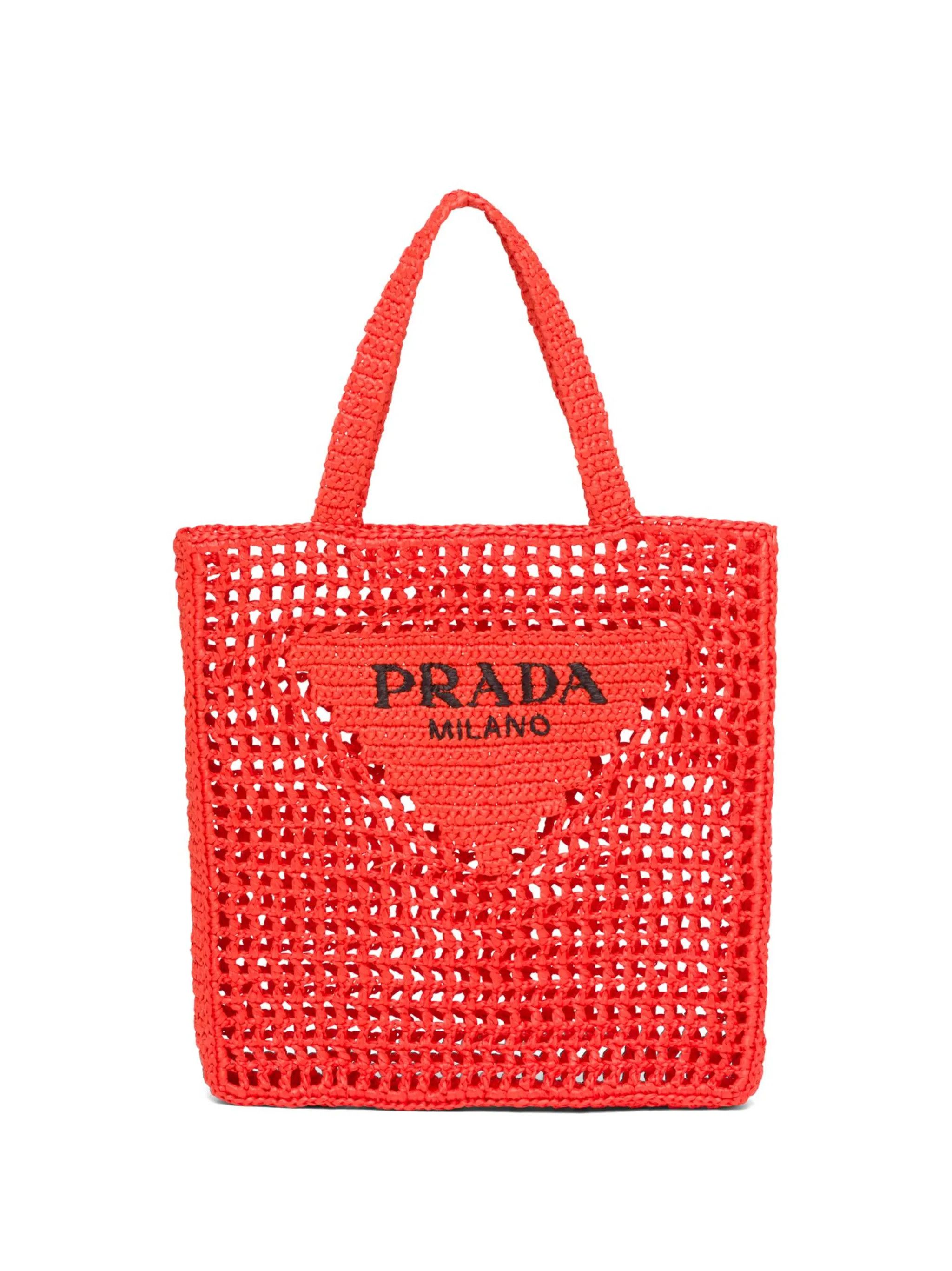 Prada o1la1rc1a0925 Size: OS / Triangle-Logo Crochet Tote Bag Size ONE SIZE - 1 Thumbnail